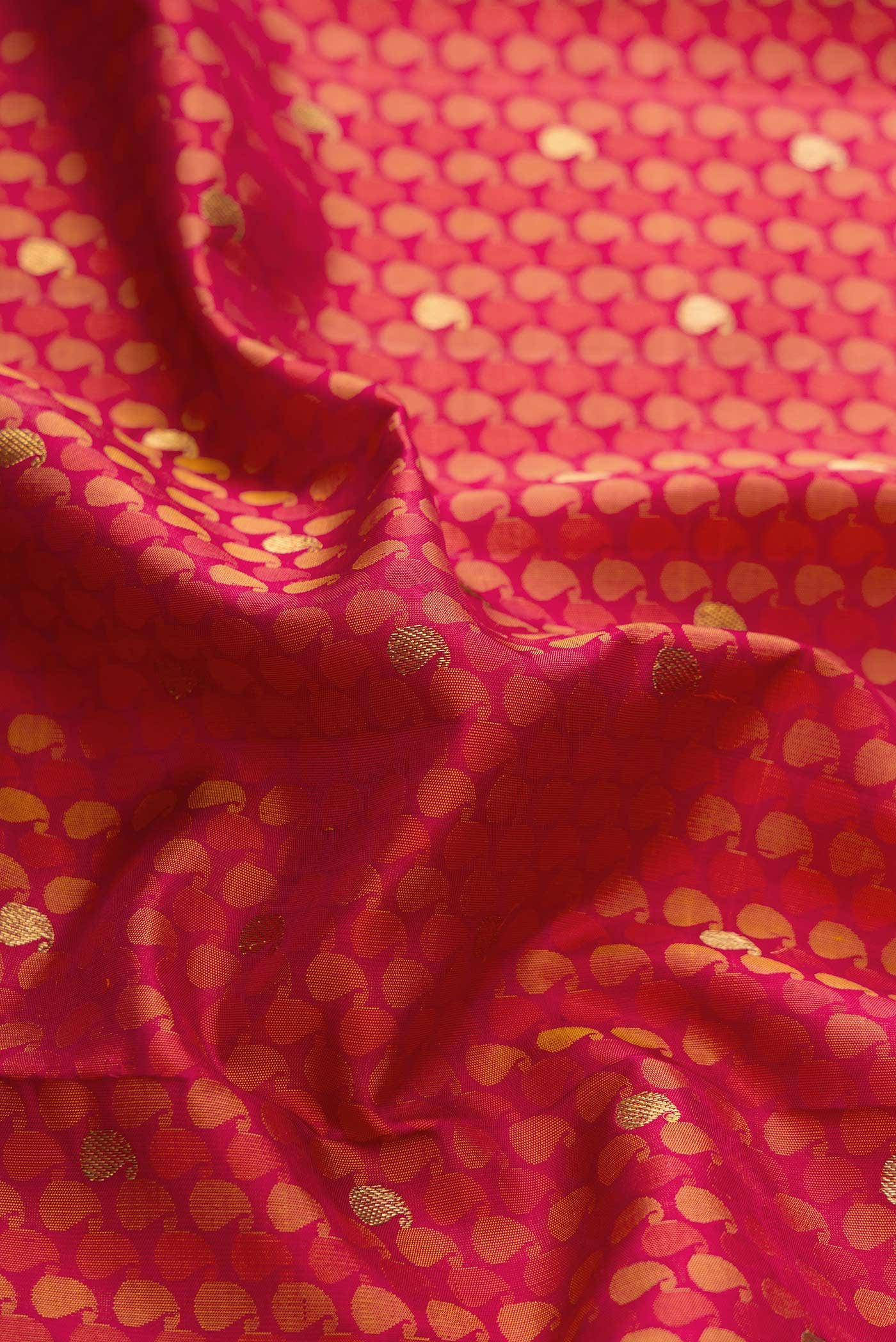 Pure Silk Pure Zari Dark Pink Dual Tone Kanchipuram Saree