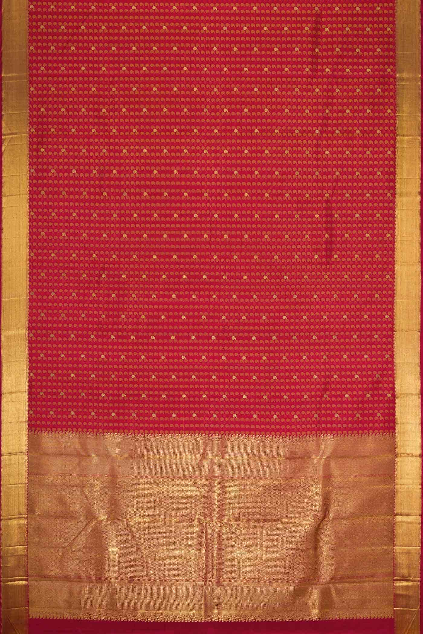 Pure Silk Pure Zari Dark Pink Dual Tone Kanchipuram Saree