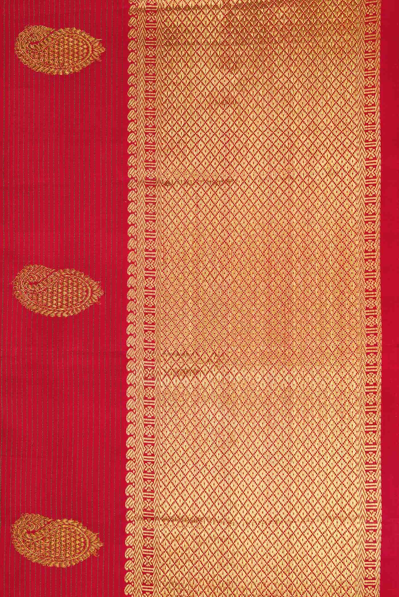 Pure Silk Pure Zari Maroon Dual Tone Kanchipuram Saree