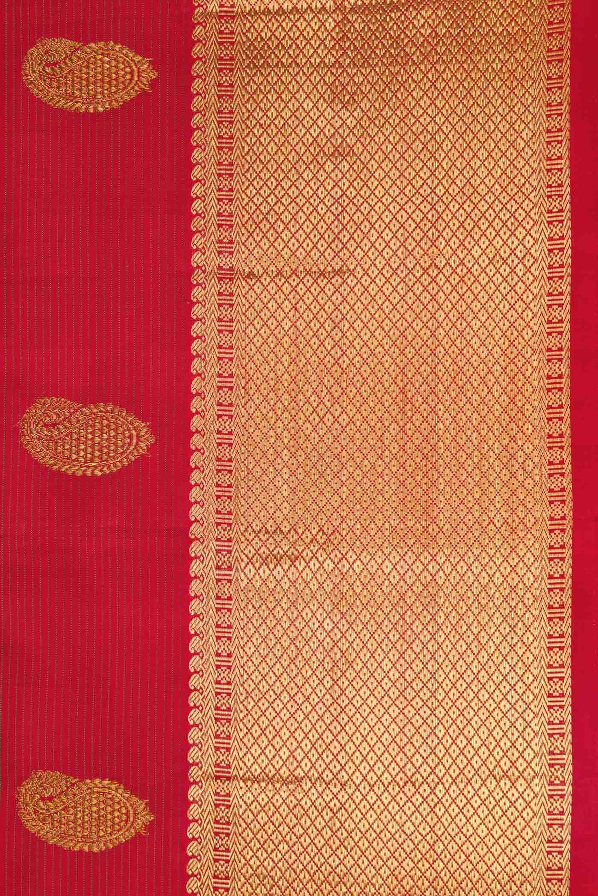Pure Silk Pure Zari Maroon Dual Tone Kanjivaram Saree