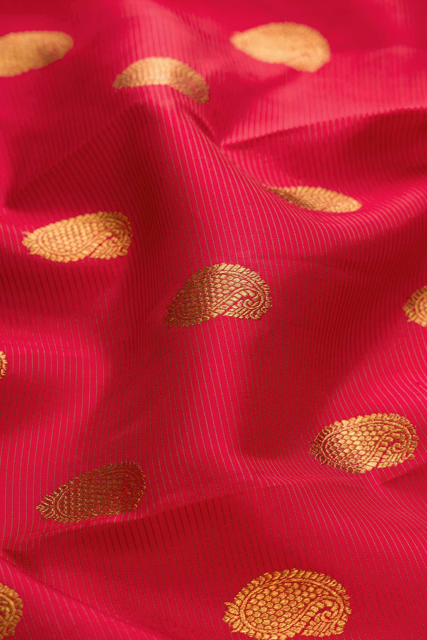 Pure Silk Pure Zari Maroon Dual Tone Kanchipuram Saree