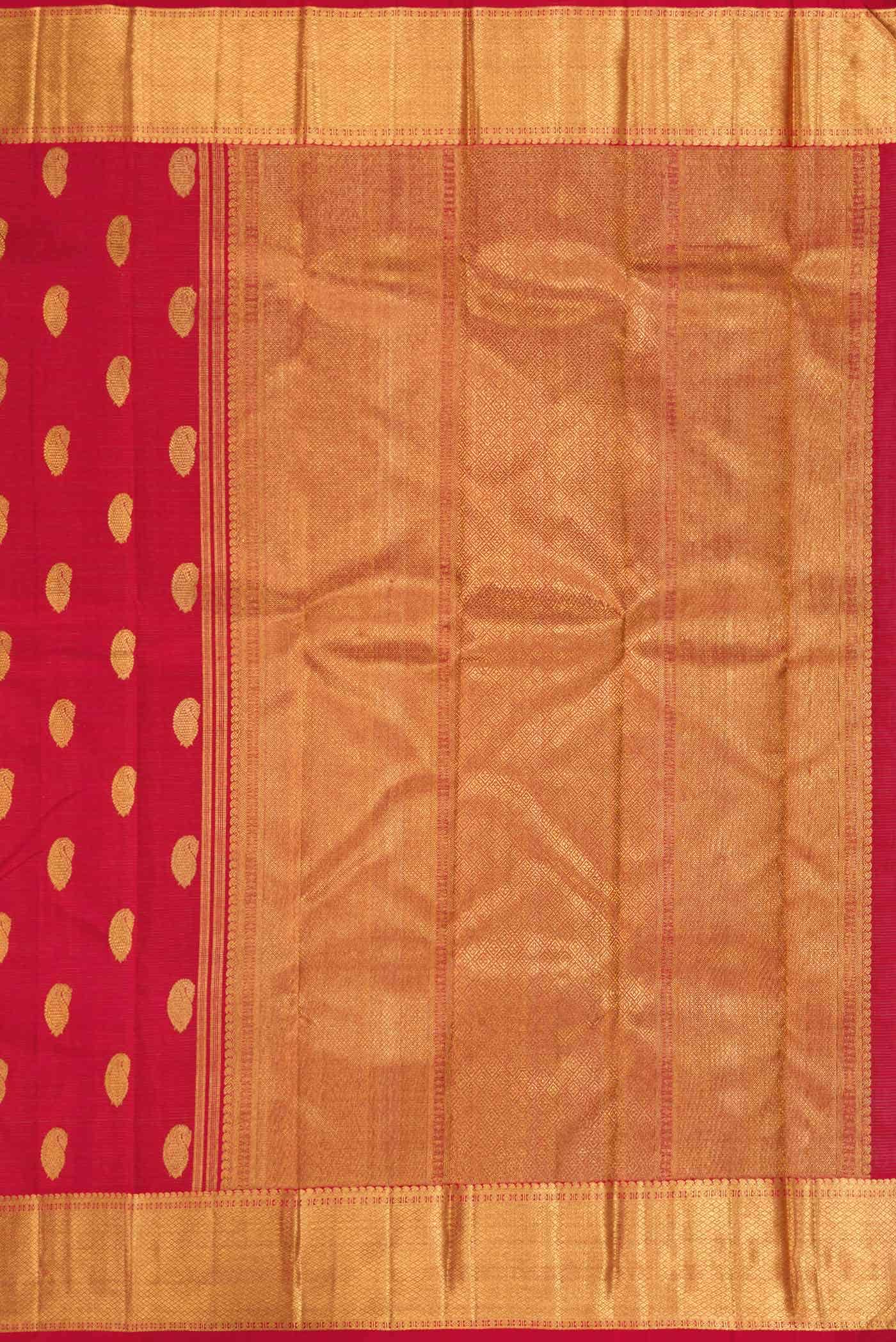 Pure Silk Pure Zari Maroon Dual Tone Kanchipuram Saree