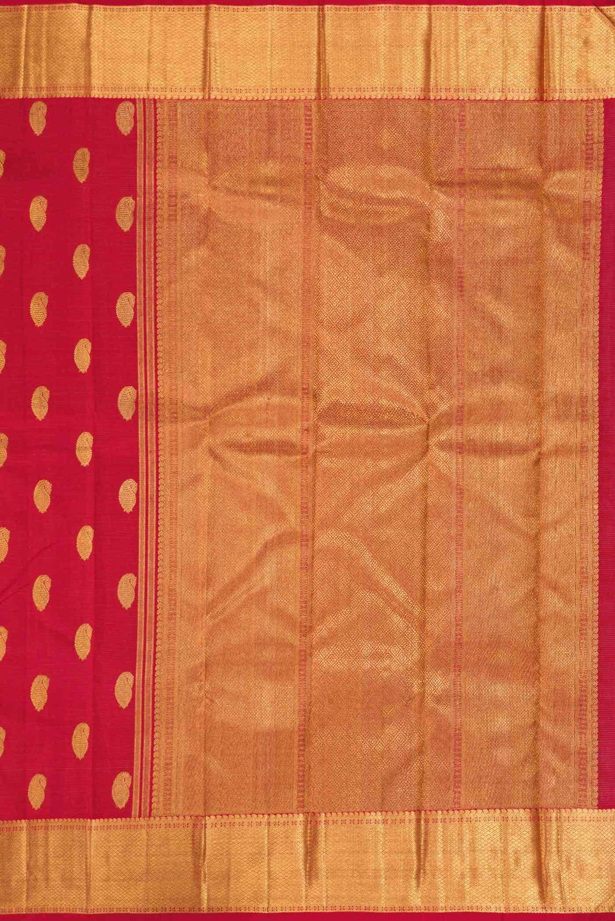 Pure Silk Pure Zari Maroon Dual Tone Kanjivaram Saree