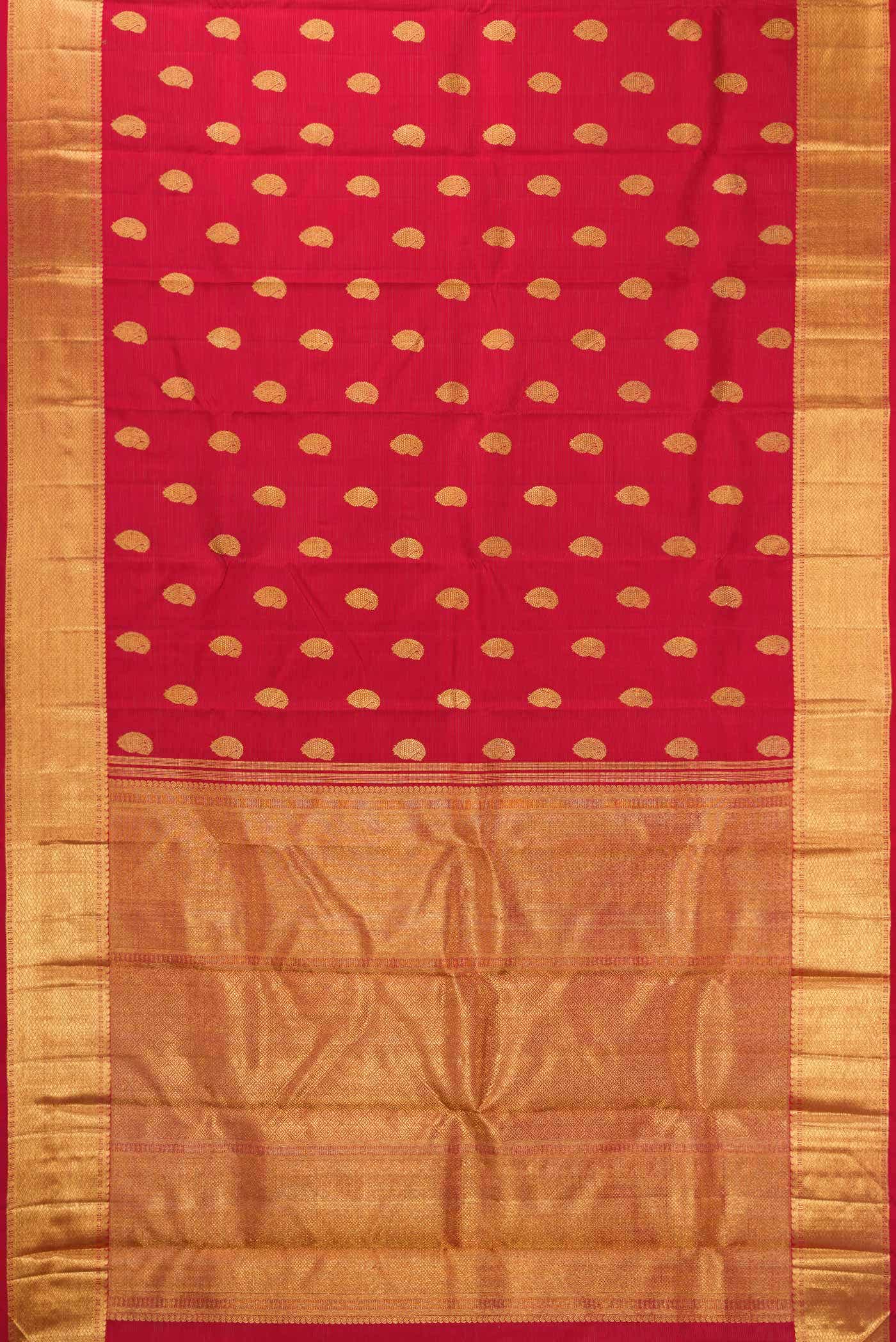 Pure Silk Pure Zari Maroon Dual Tone Kanchipuram Saree
