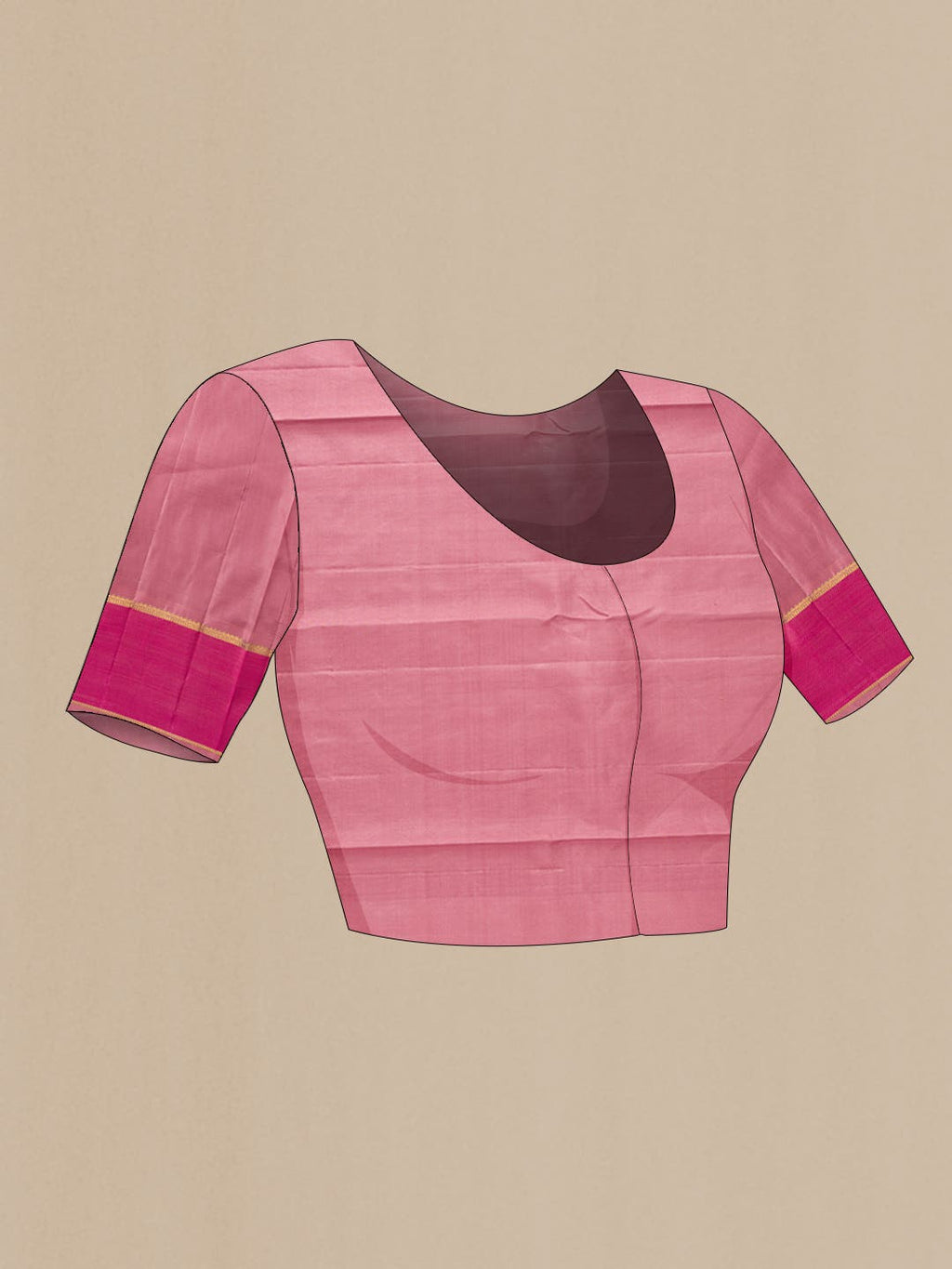 Pure Silk Pure Zari Pink Dual Tone Kanchipuram Saree