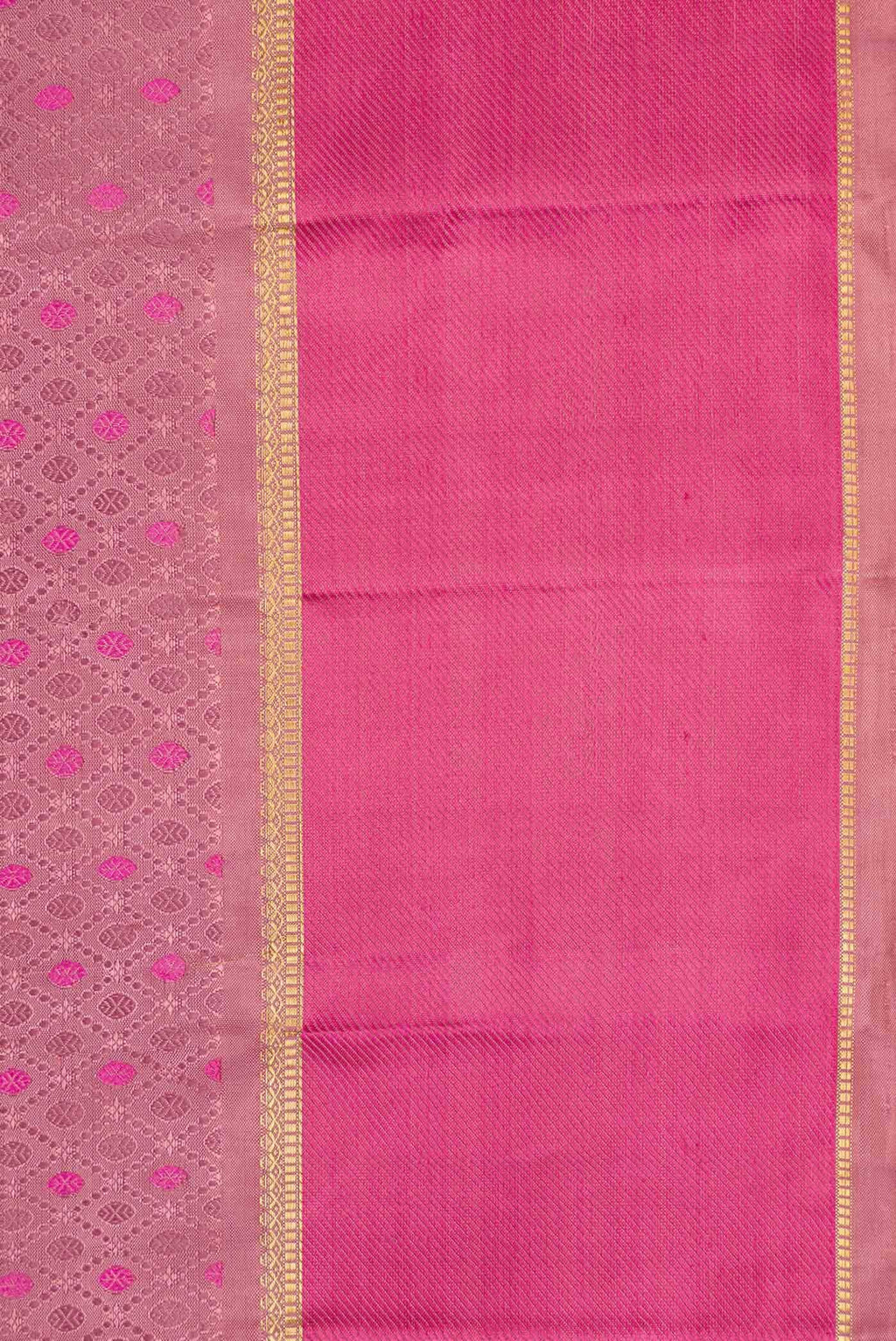 Pure Silk Pure Zari Pink Dual Tone Kanchipuram Saree