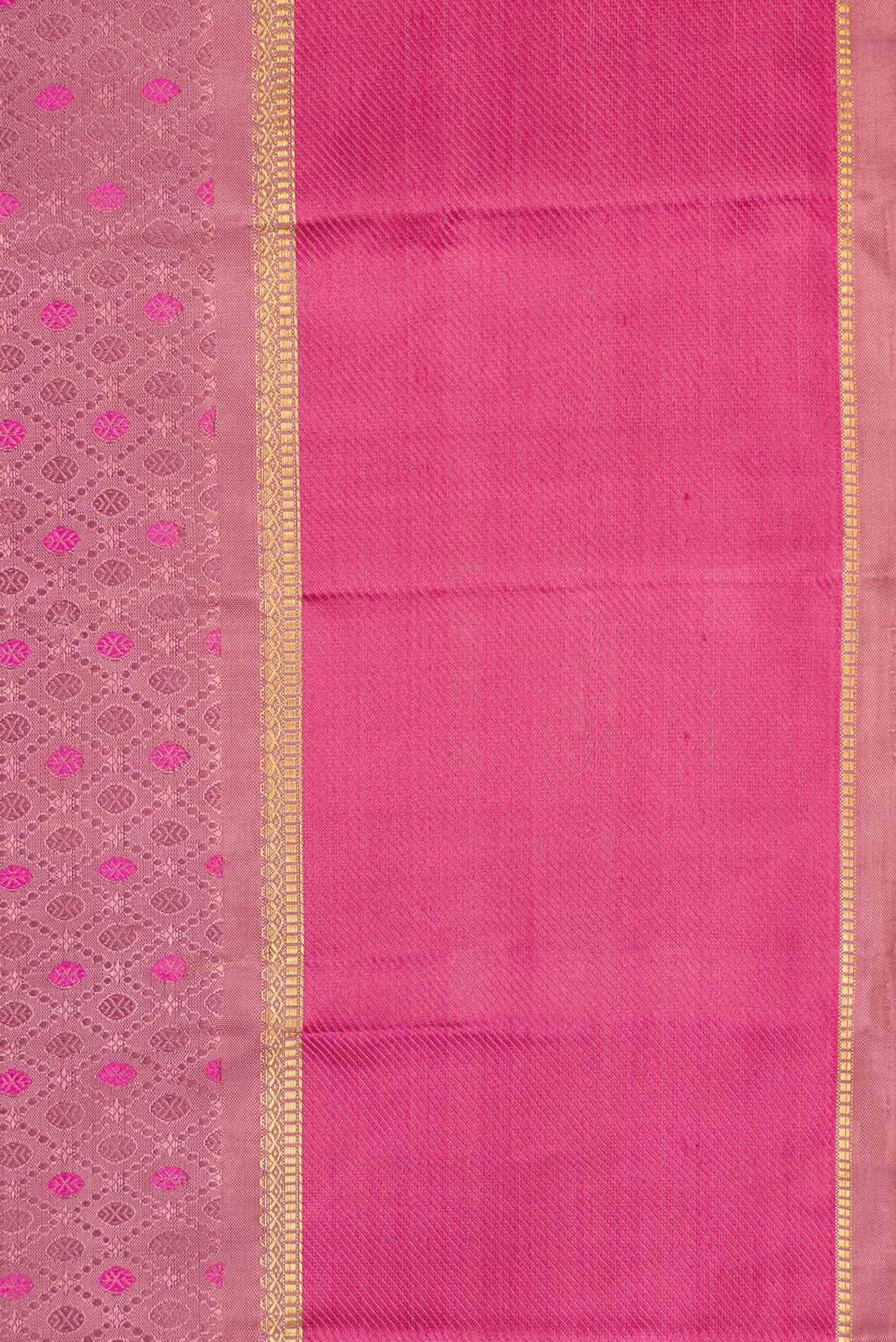 Pure Silk Pure Zari Pink Dual Tone Kanchipuram Saree