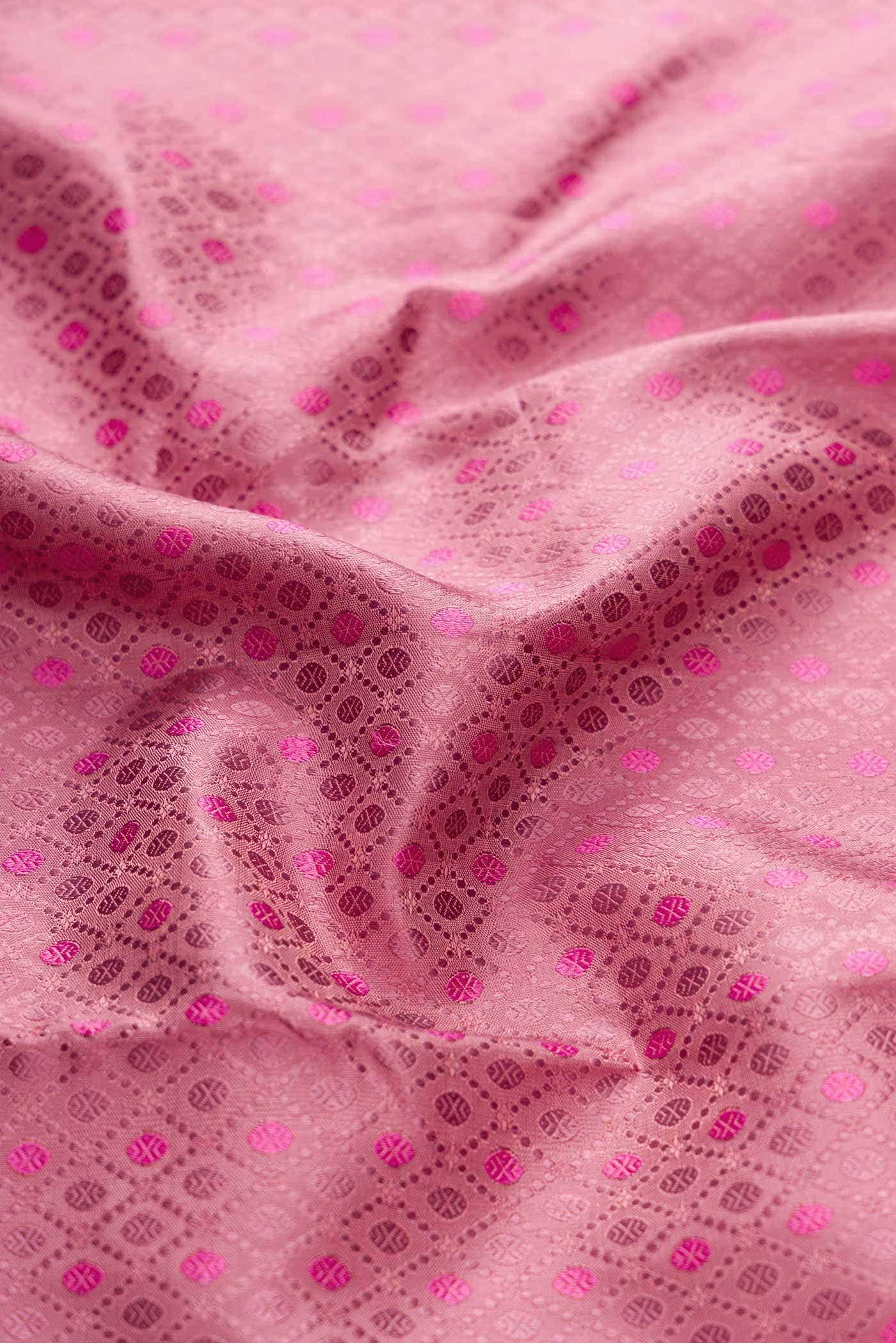 Pure Silk Pure Zari Pink Dual Tone Kanchipuram Saree