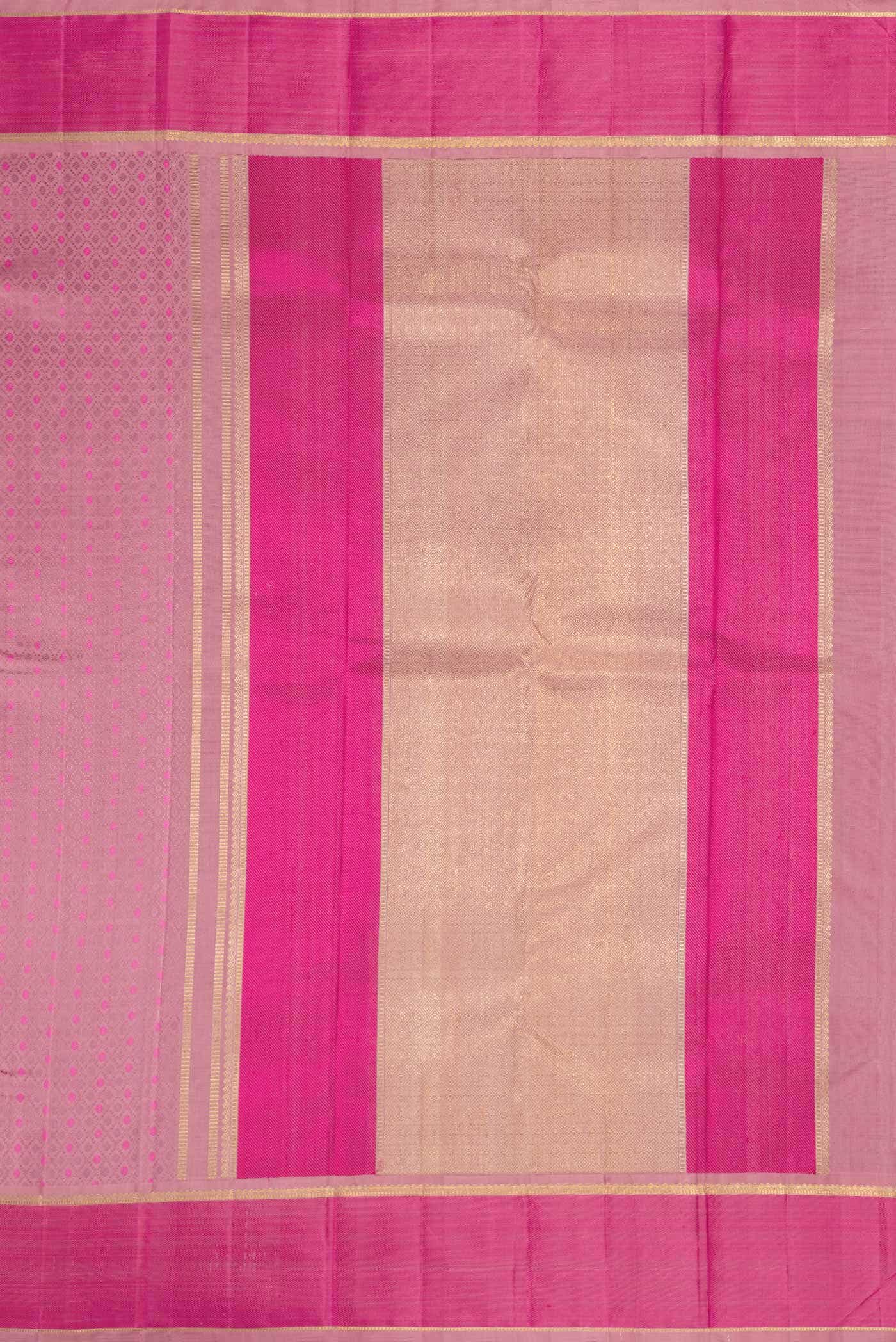 Pure Silk Pure Zari Pink Dual Tone Kanchipuram Saree