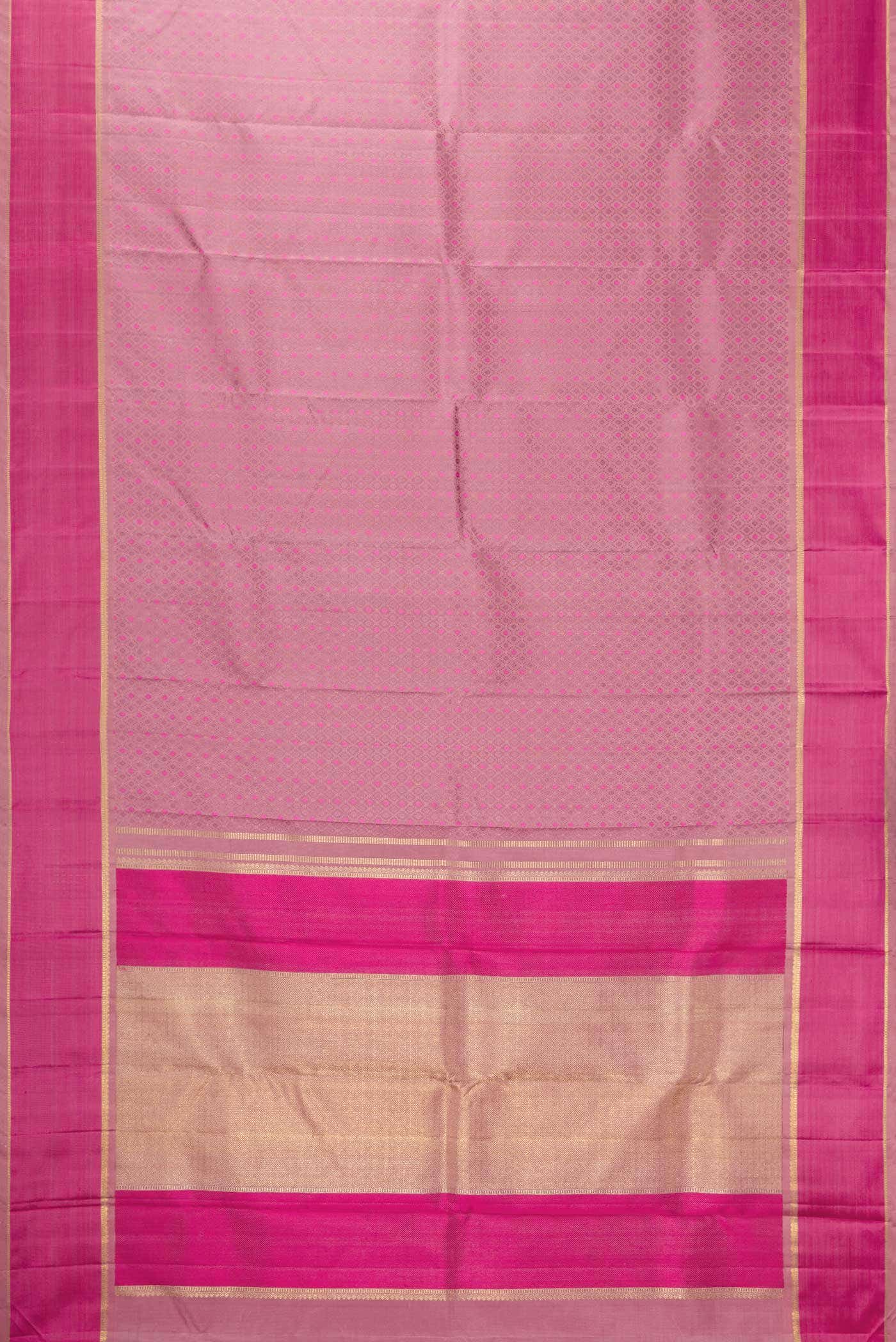 Pure Silk Pure Zari Pink Dual Tone Kanchipuram Saree