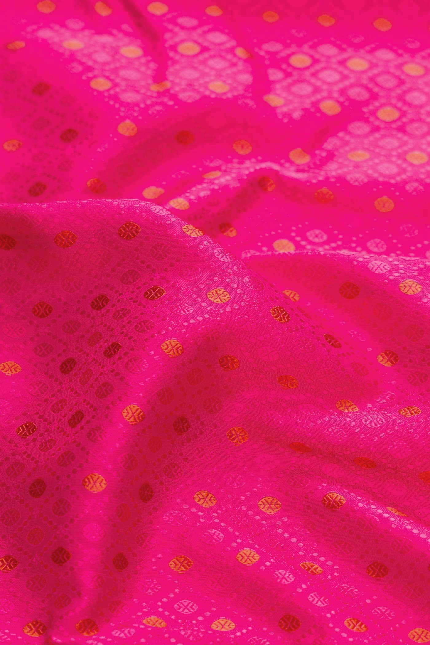 Pure Silk Pure Zari Dark Pink Dual Tone Kanchipuram Saree