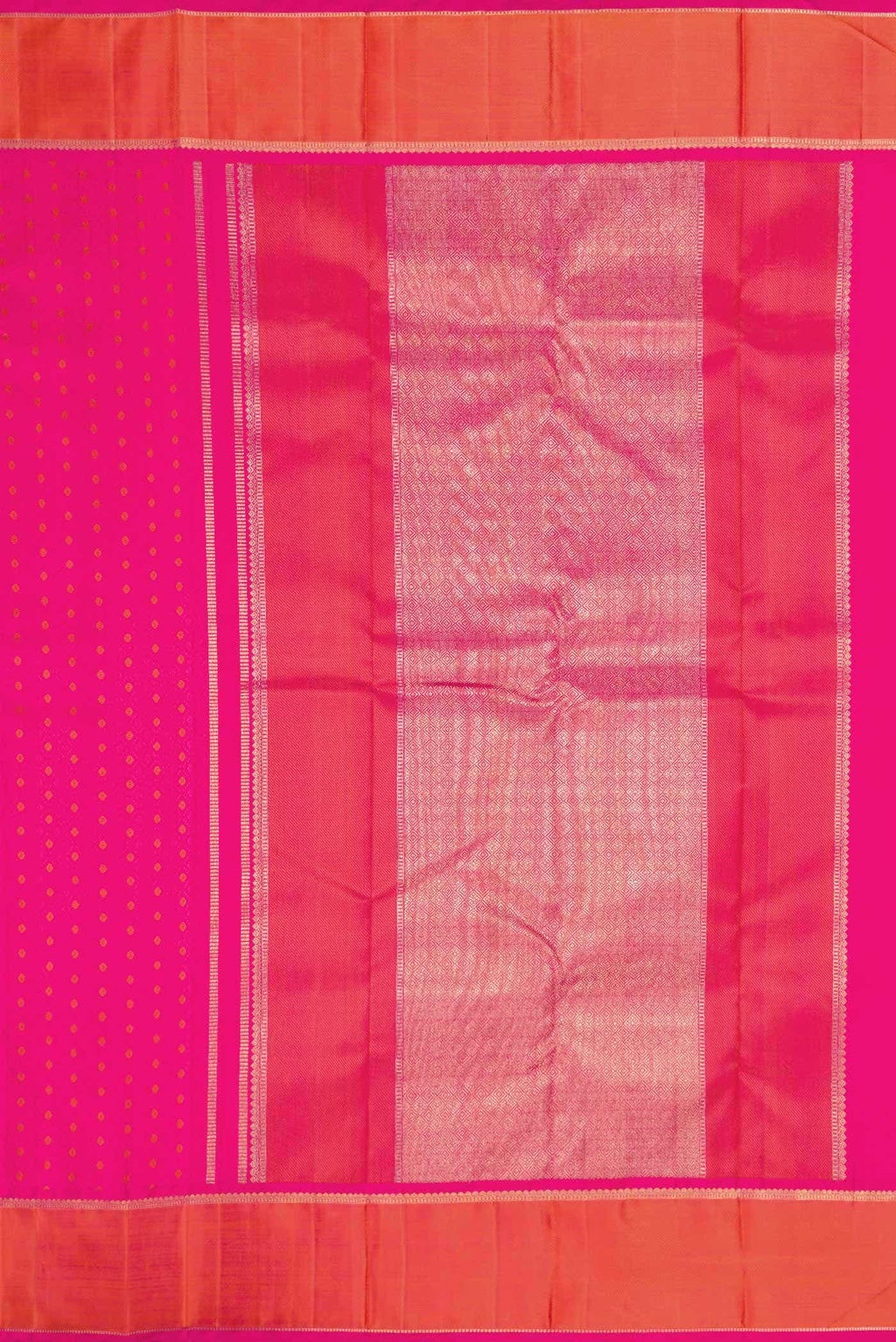 Pure Silk Pure Zari Dark Pink Dual Tone Kanchipuram Saree