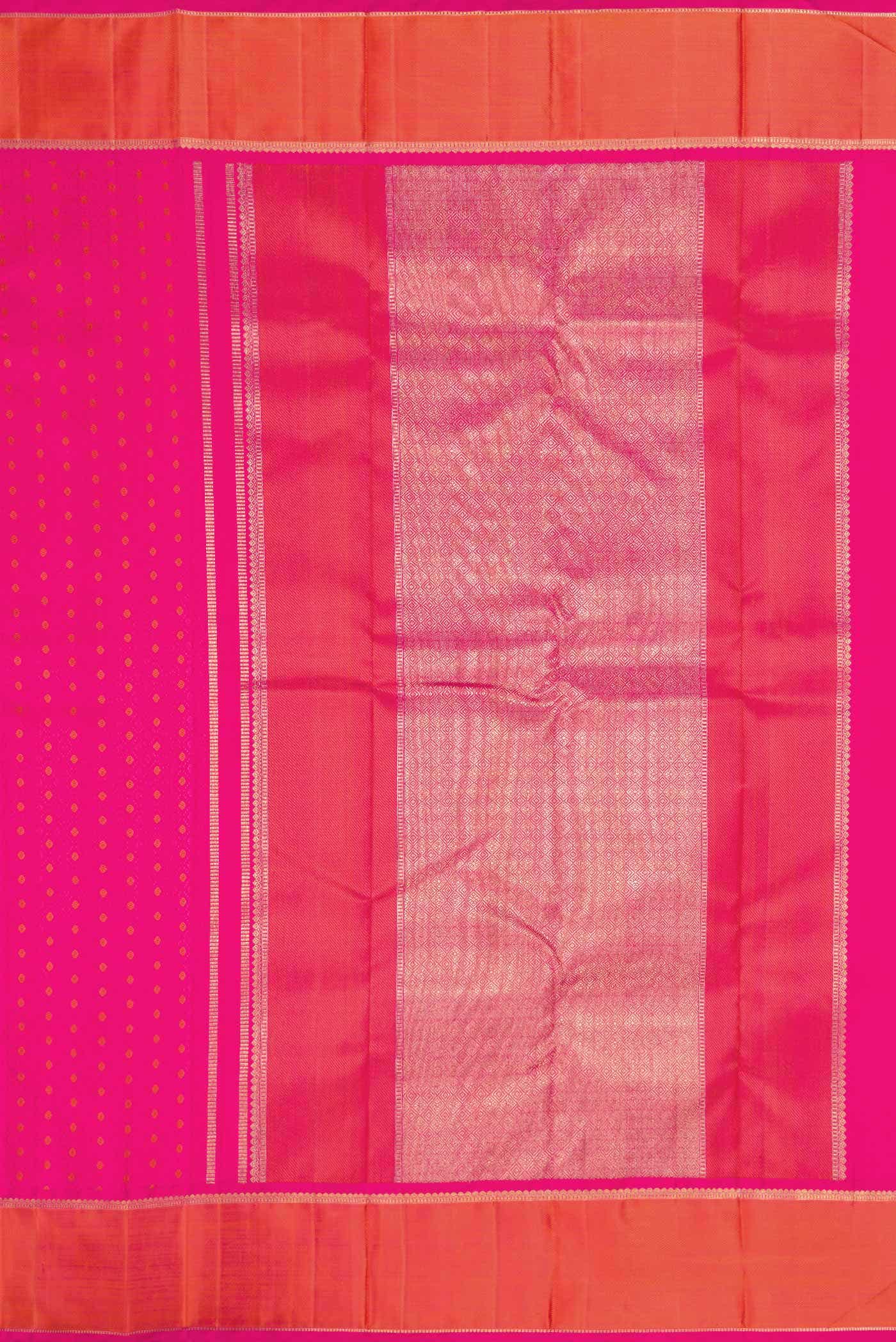 Pure Silk Pure Zari Dark Pink Dual Tone Kanchipuram Saree