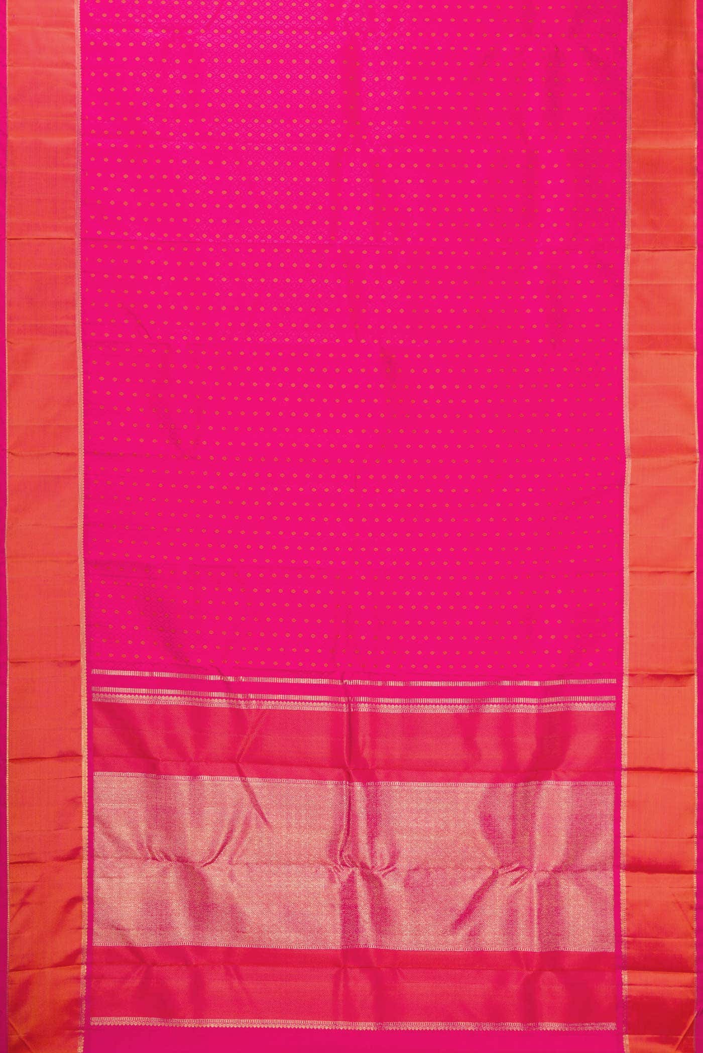 Pure Silk Pure Zari Dark Pink Dual Tone Kanchipuram Saree