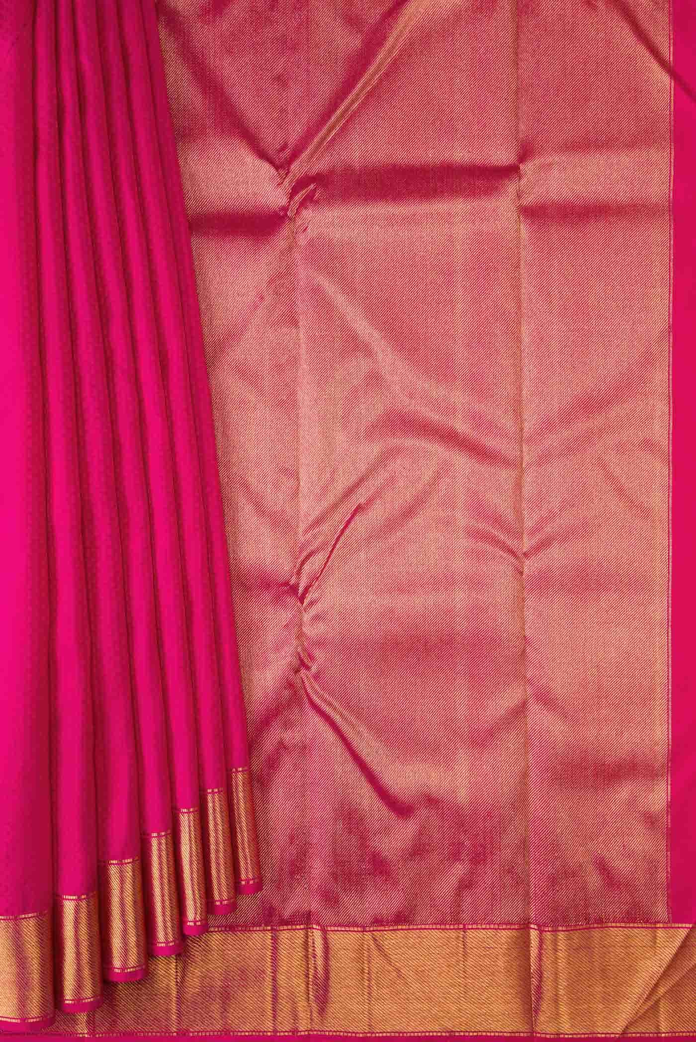 Pure Silk Pure Zari Pink Dual Tone Kanchipuram Saree