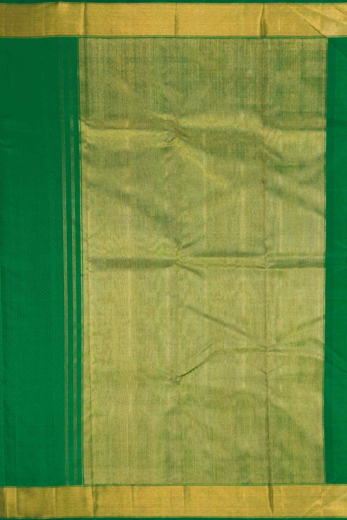 Pure Silk Pure Zari Green Dual Tone Kanchipuram Saree
