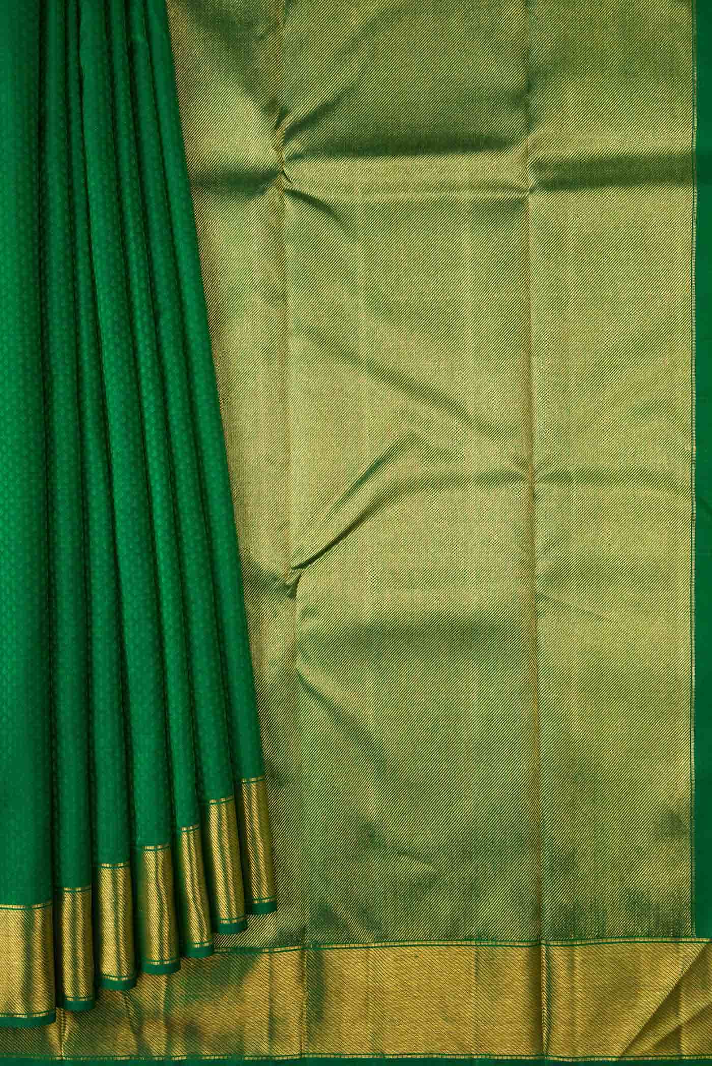 Pure Silk Pure Zari Green Dual Tone Kanchipuram Saree