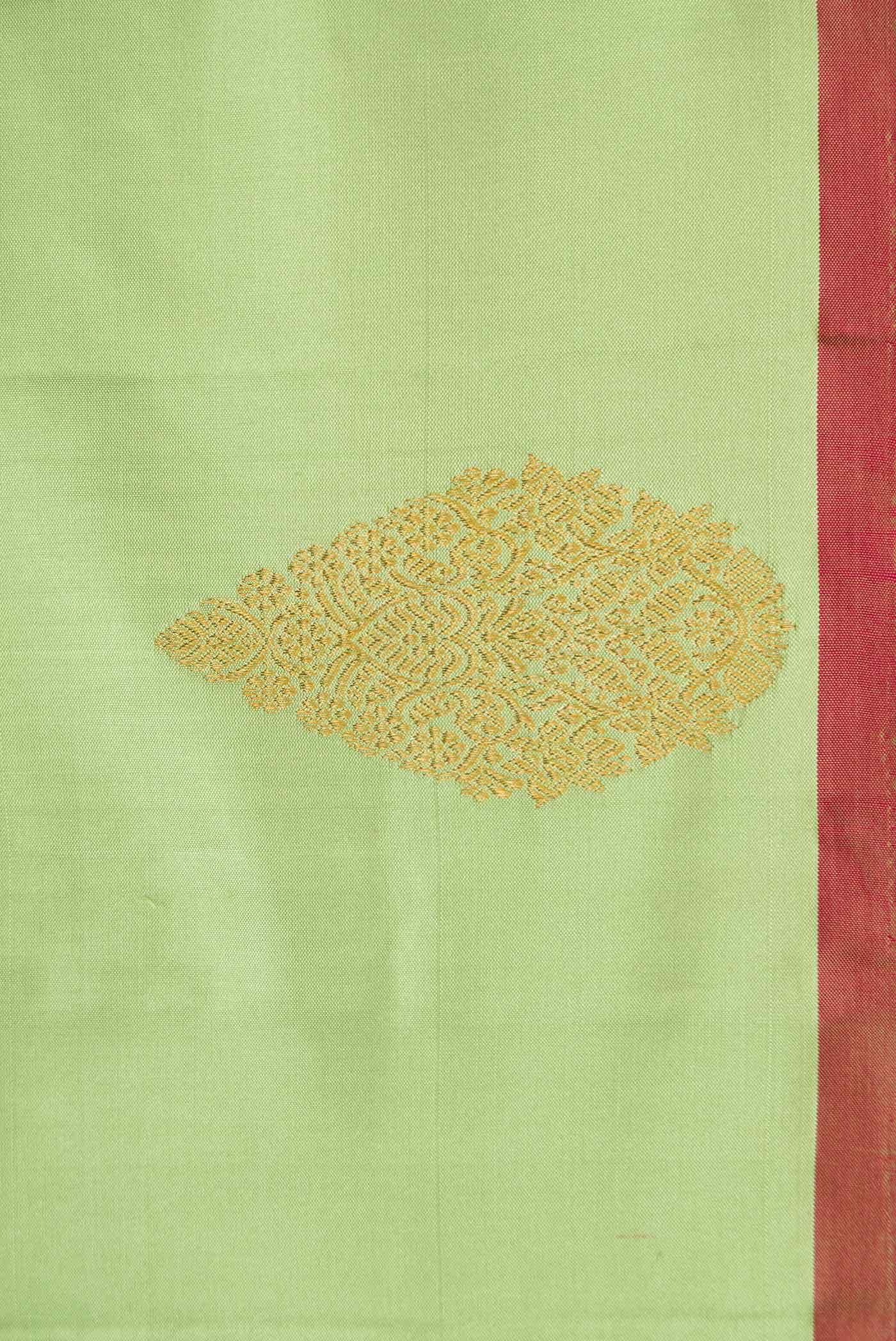 Pure Silk Pure Zari Light Green Dual Tone Kanchipuram Saree