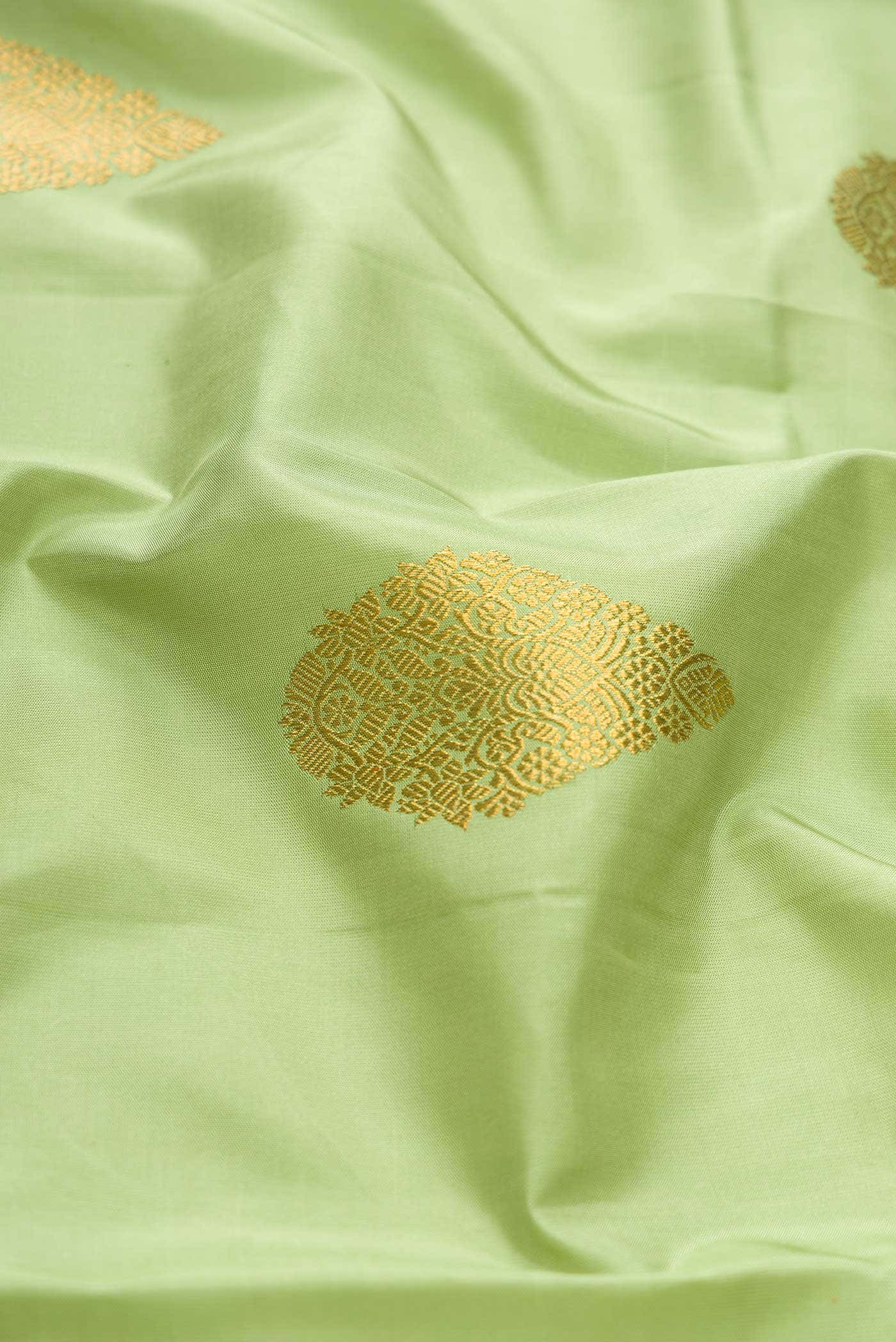 Pure Silk Pure Zari Light Green Dual Tone Kanchipuram Saree