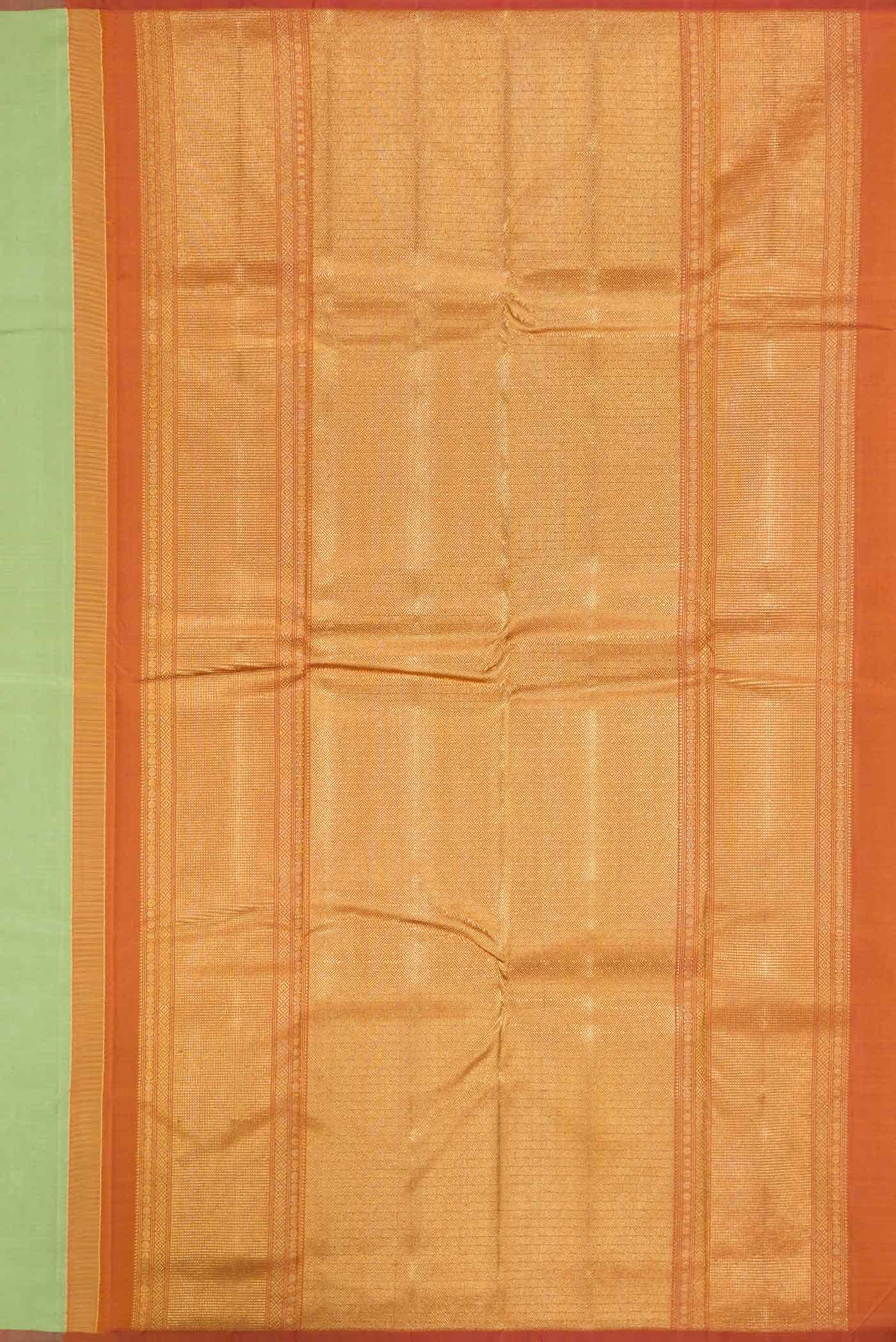 Pure Silk Pure Zari Light Green Dual Tone Kanchipuram Saree