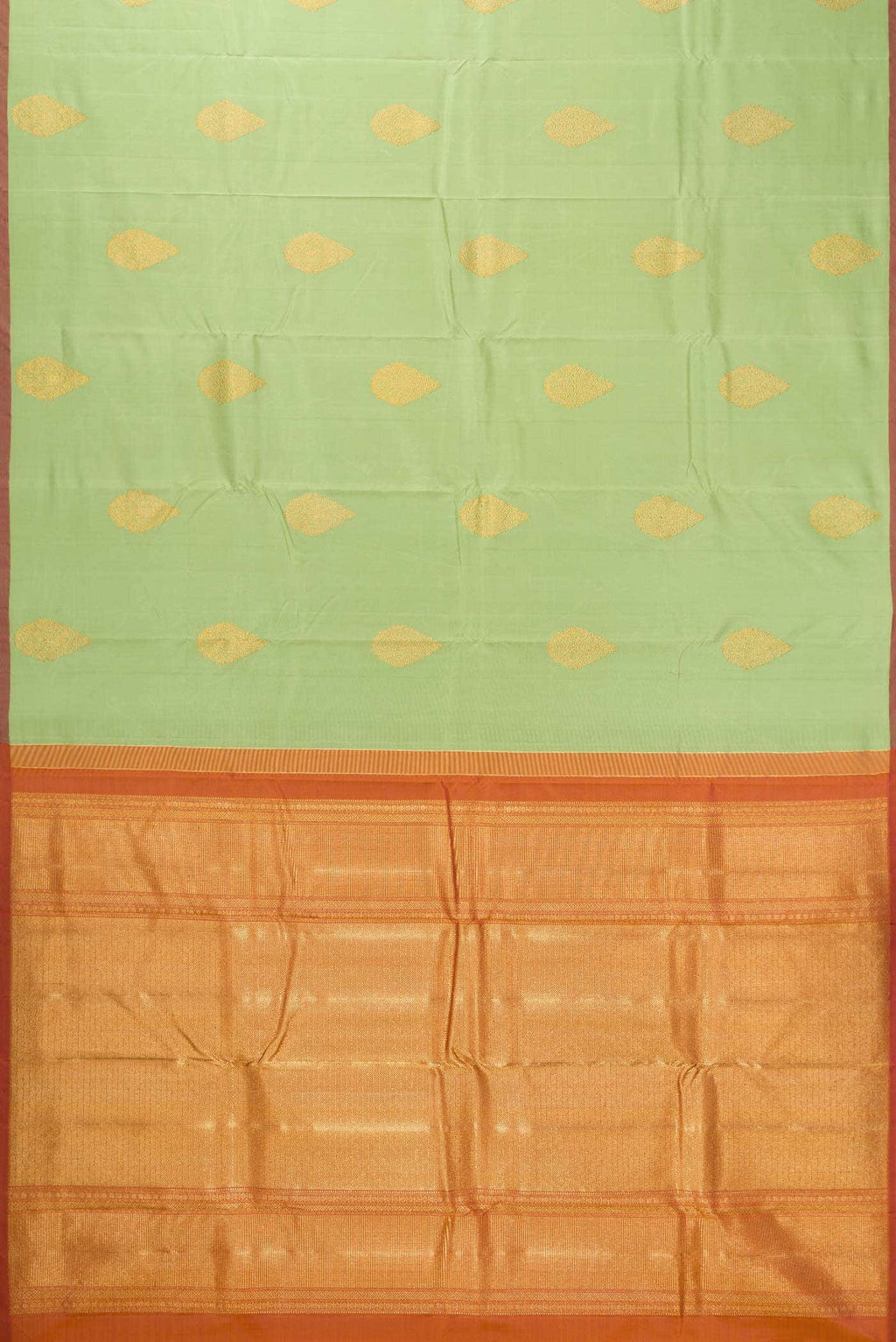 Pure Silk Pure Zari Light Green Dual Tone Kanchipuram Saree