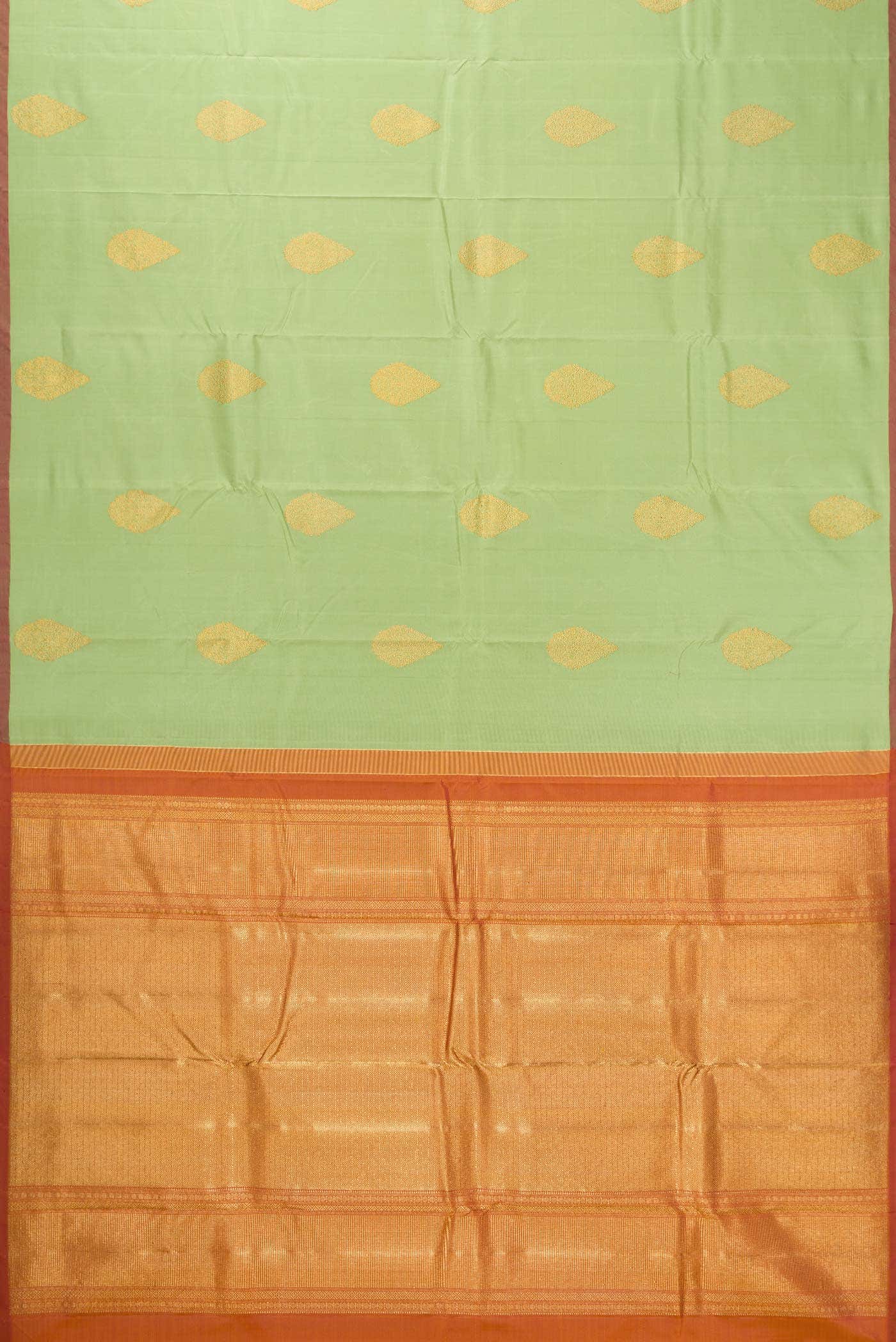 Pure Silk Pure Zari Light Green Dual Tone Kanchipuram Saree
