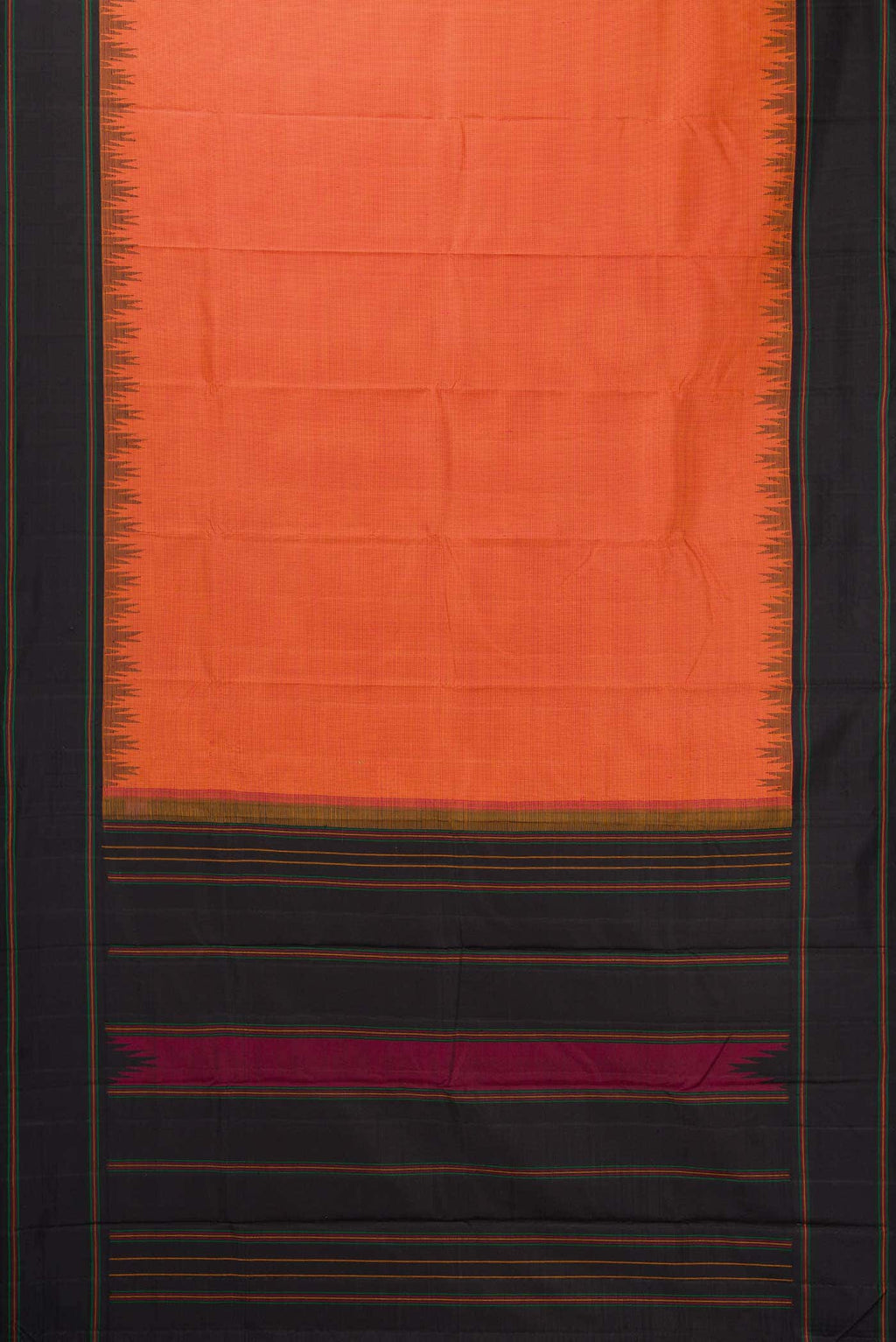 Orange Kanchipuram Silk Saree