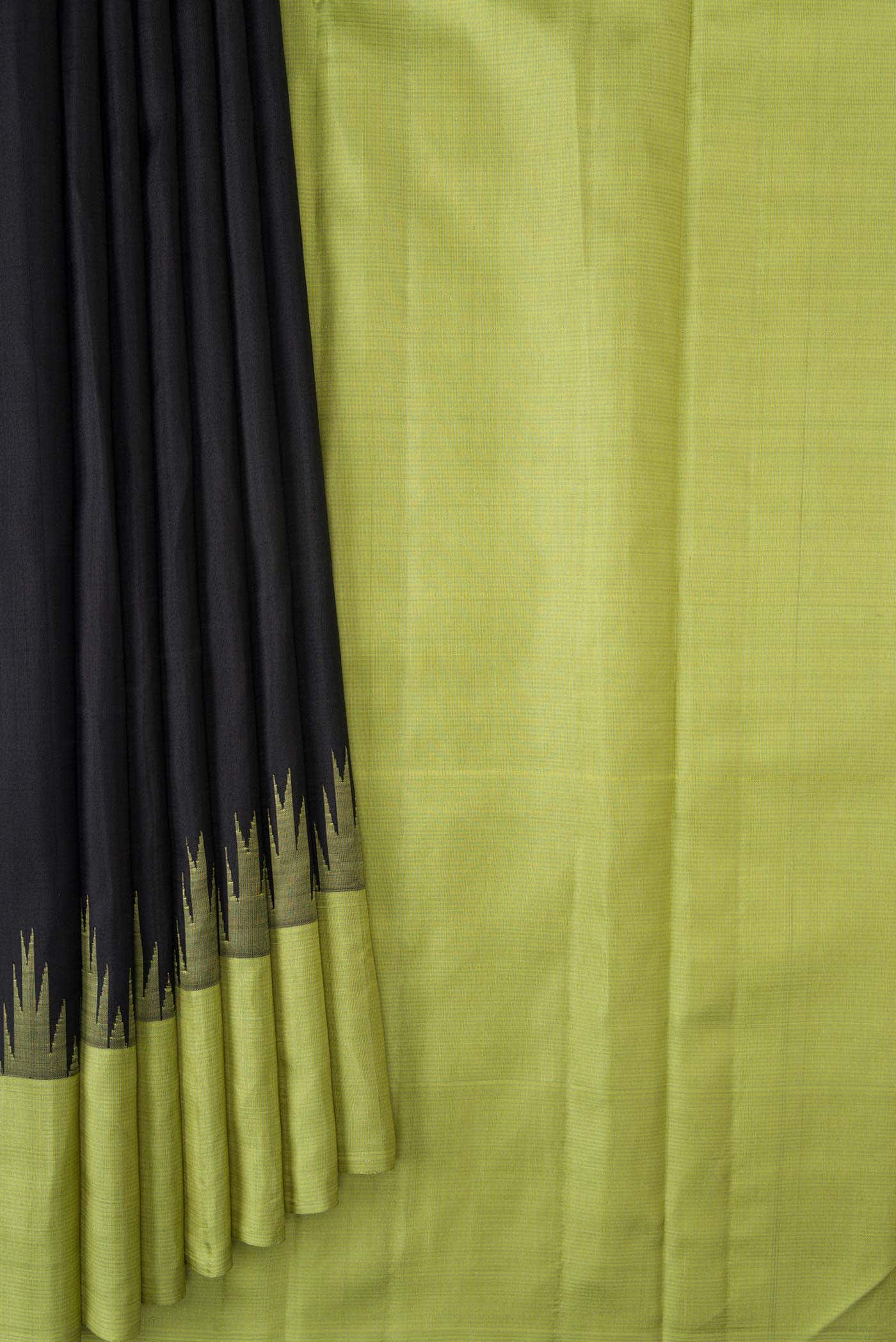 Black Dual Tone Kanchipuram Silk Saree