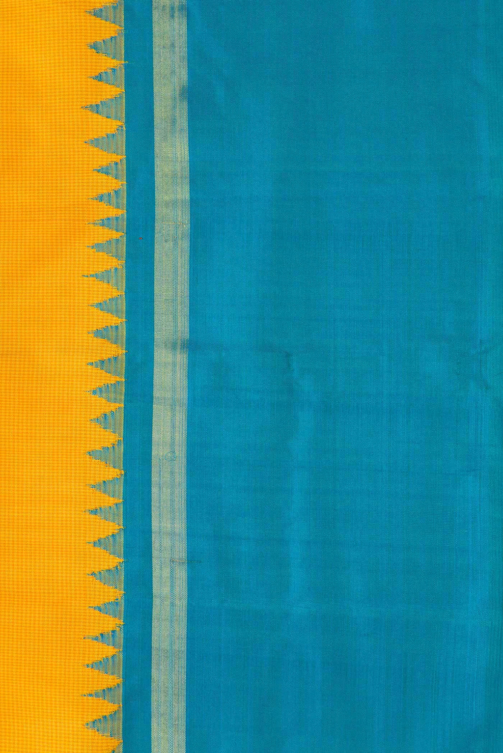 Pure Silk Pure Zari Yellow Dual Tone Kanchipuram Saree