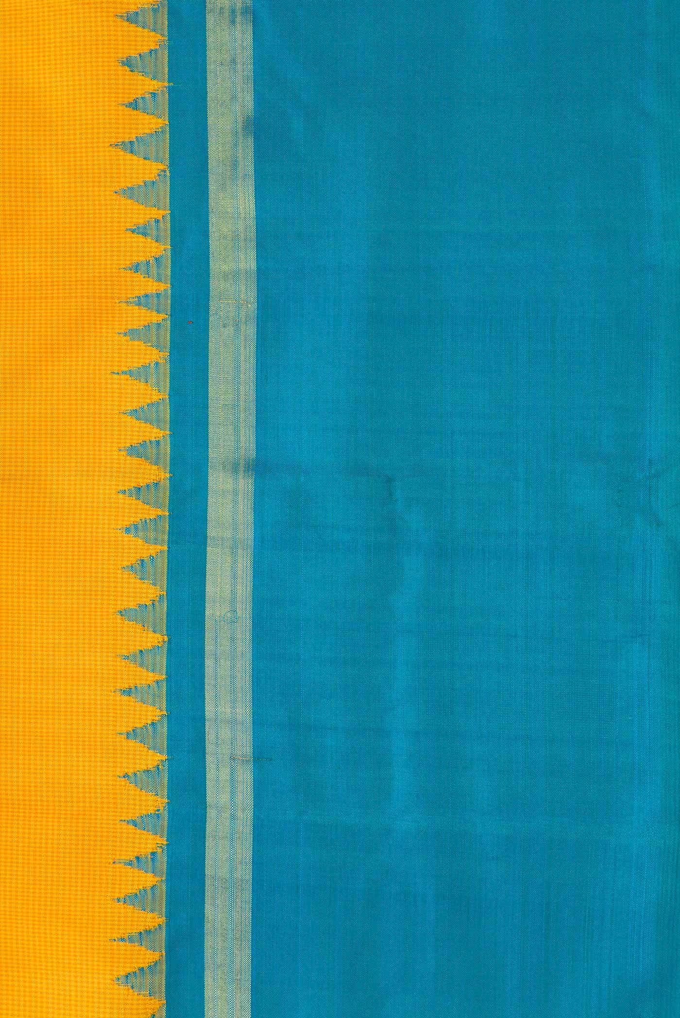 Pure Silk Pure Zari Yellow Dual Tone Kanchipuram Saree