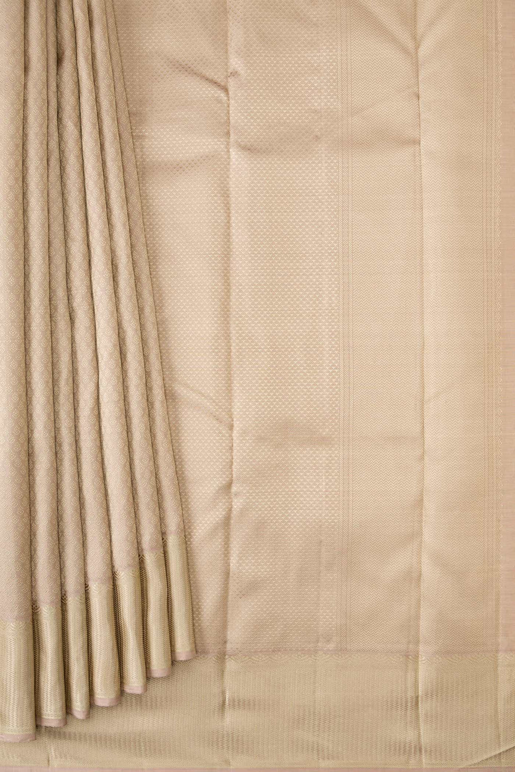 Dark Beige Dual Tone Kanchipuram Silk Saree