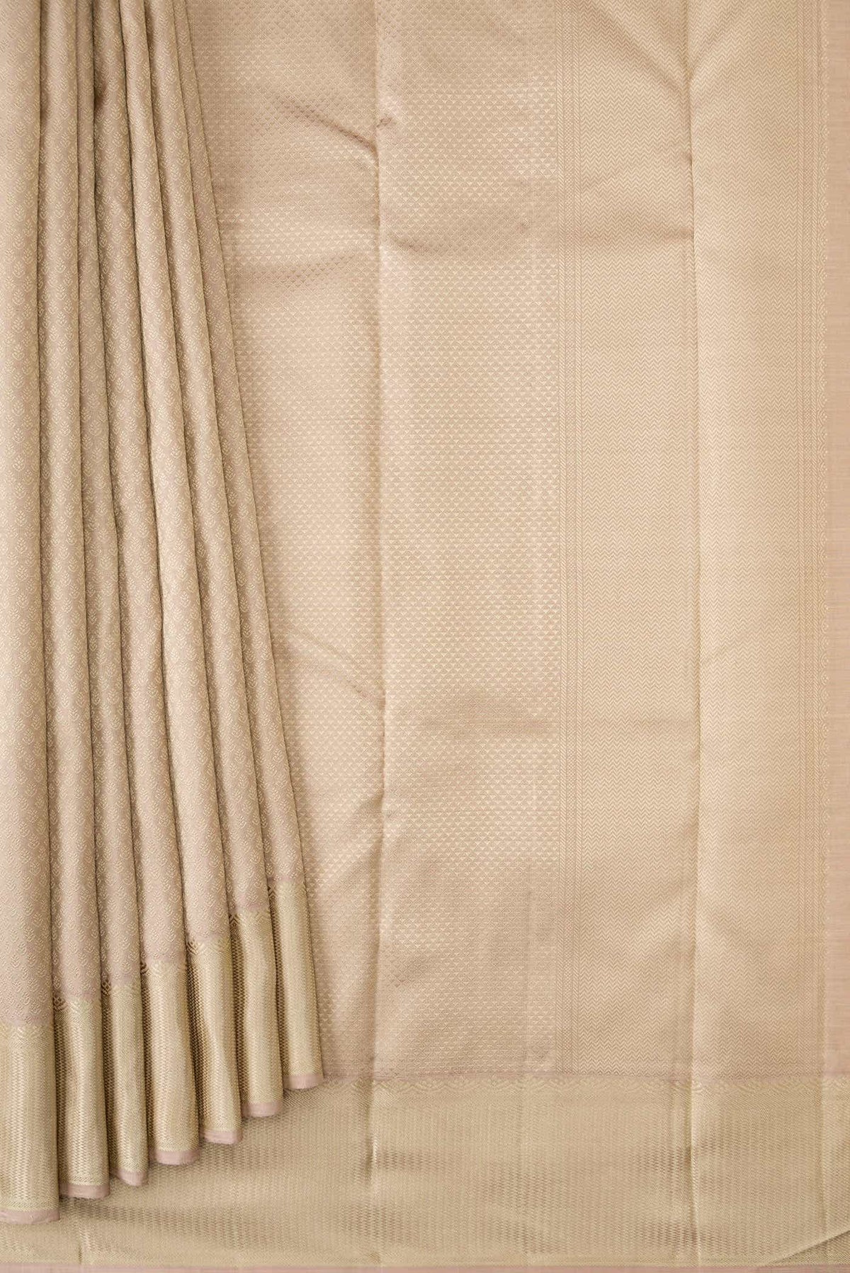 Dark Beige Dual Tone Kanjivaram Silk Saree