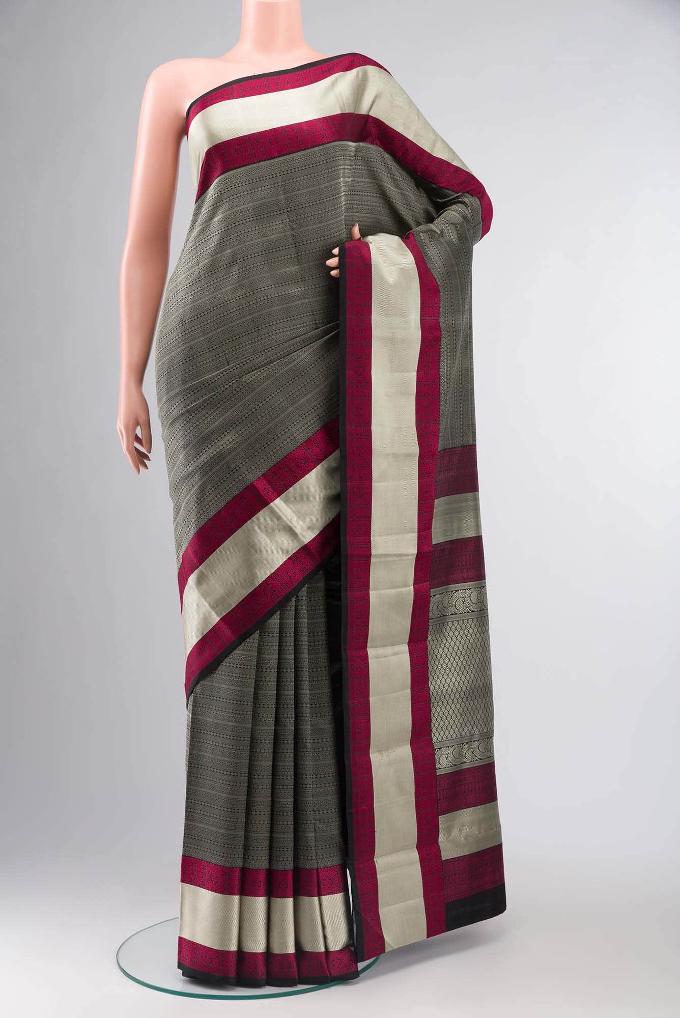 Black Kanchipuram Silk Saree