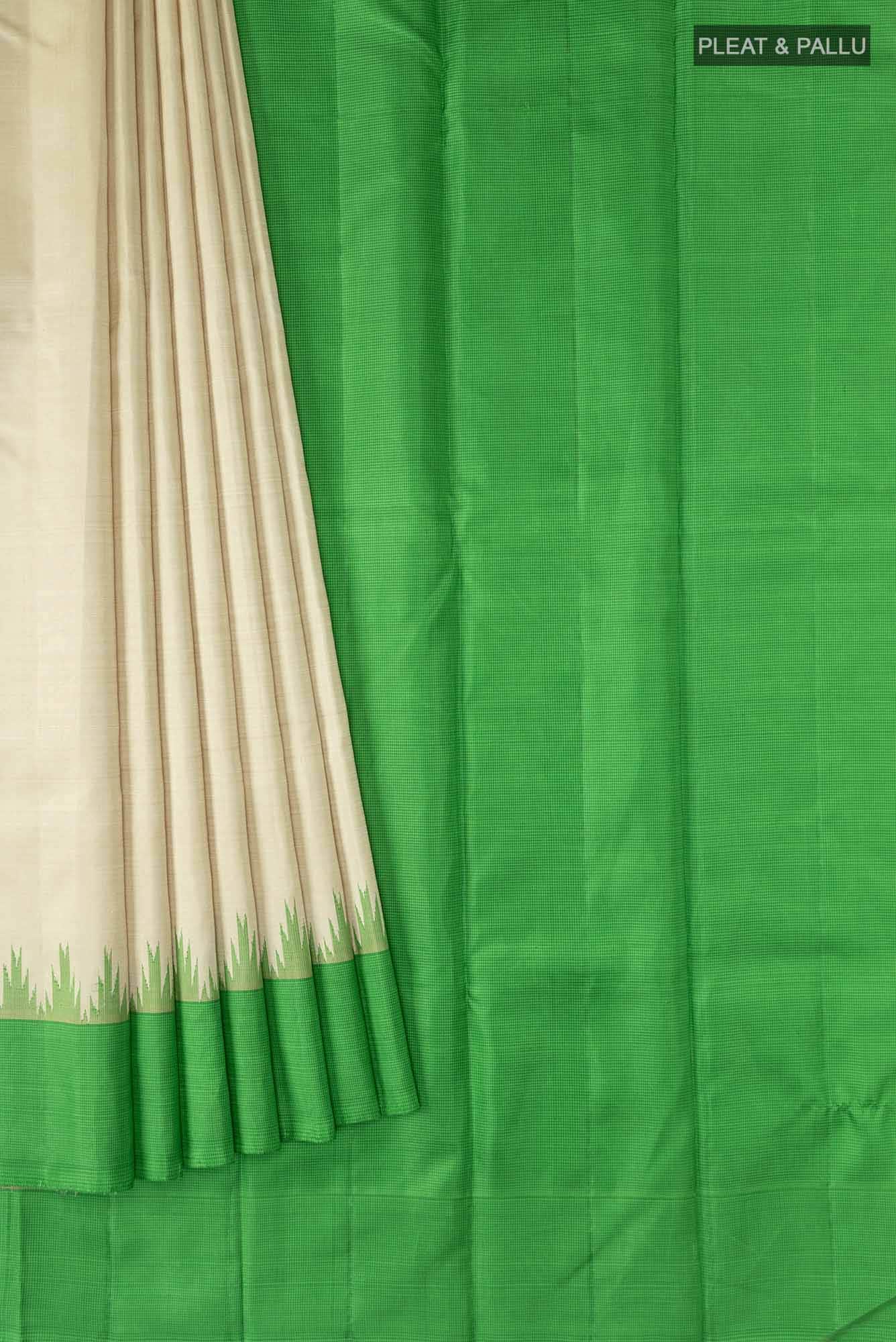 Beige Kanchipuram Silk Saree