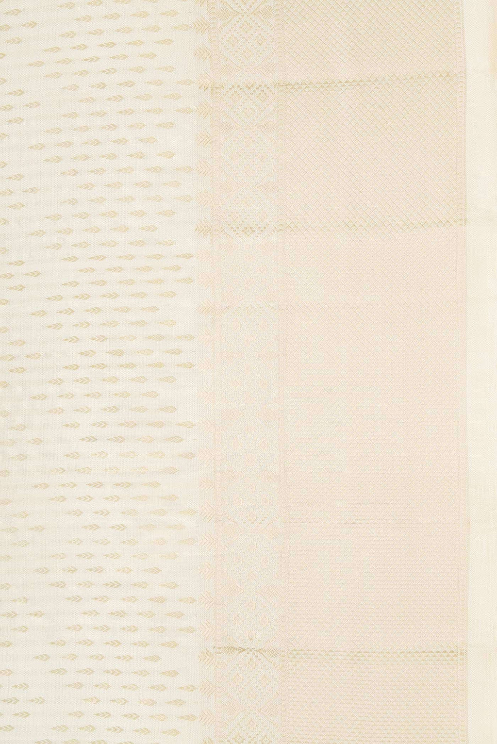 Off White Kanchipuram Silk Saree