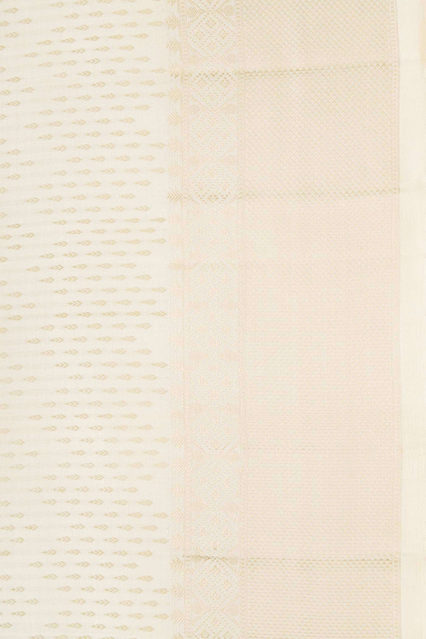 Off White Kanchipuram Silk Saree