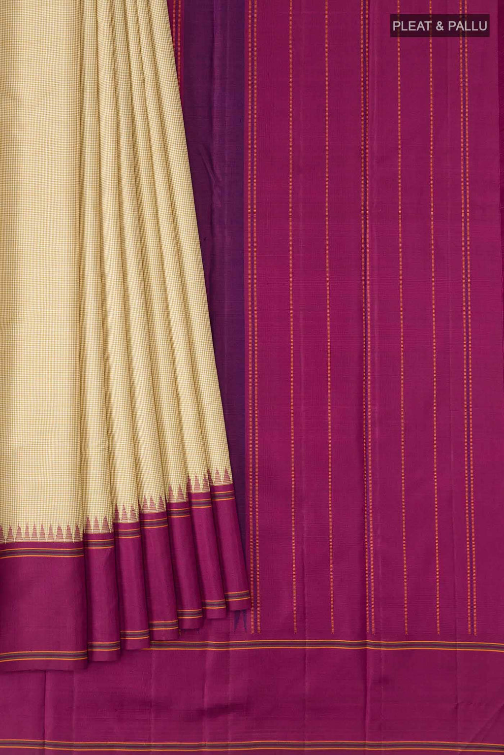 Beige Kanchipuram Silk Saree