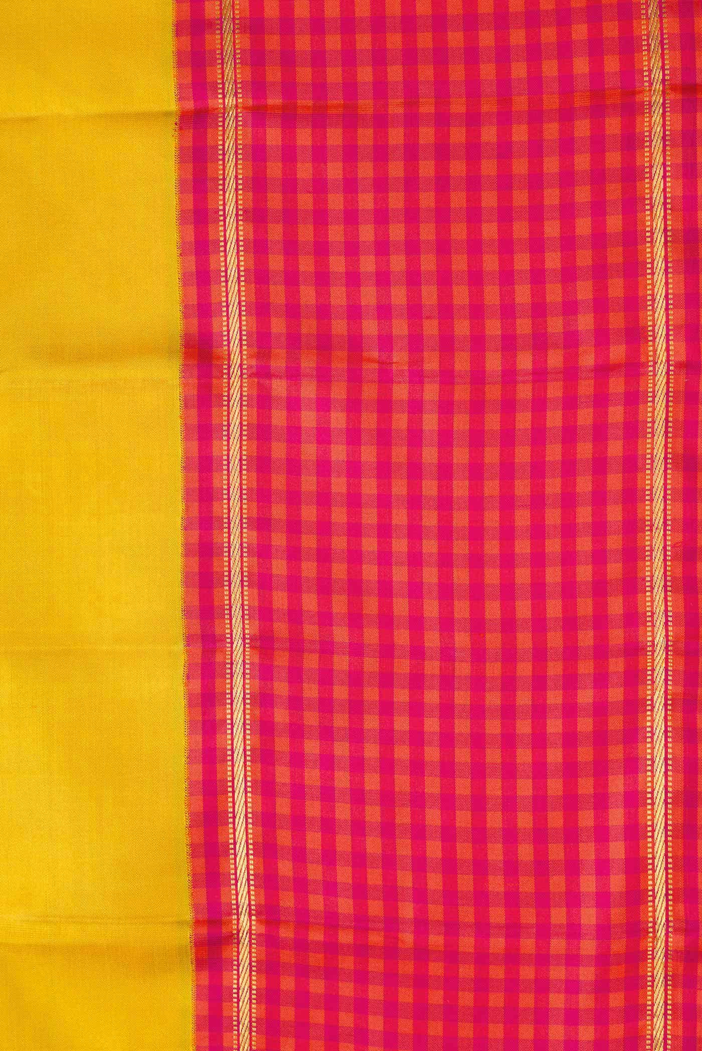 Pure Silk Pure Zari Mehandi Green Dual Tone Kanchipuram Saree