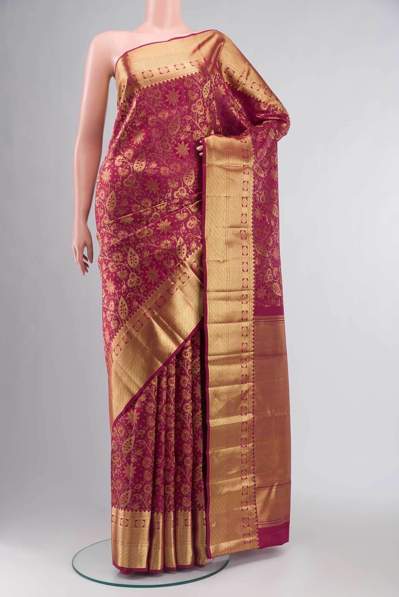 Maroon Kanchipuram Silk Saree