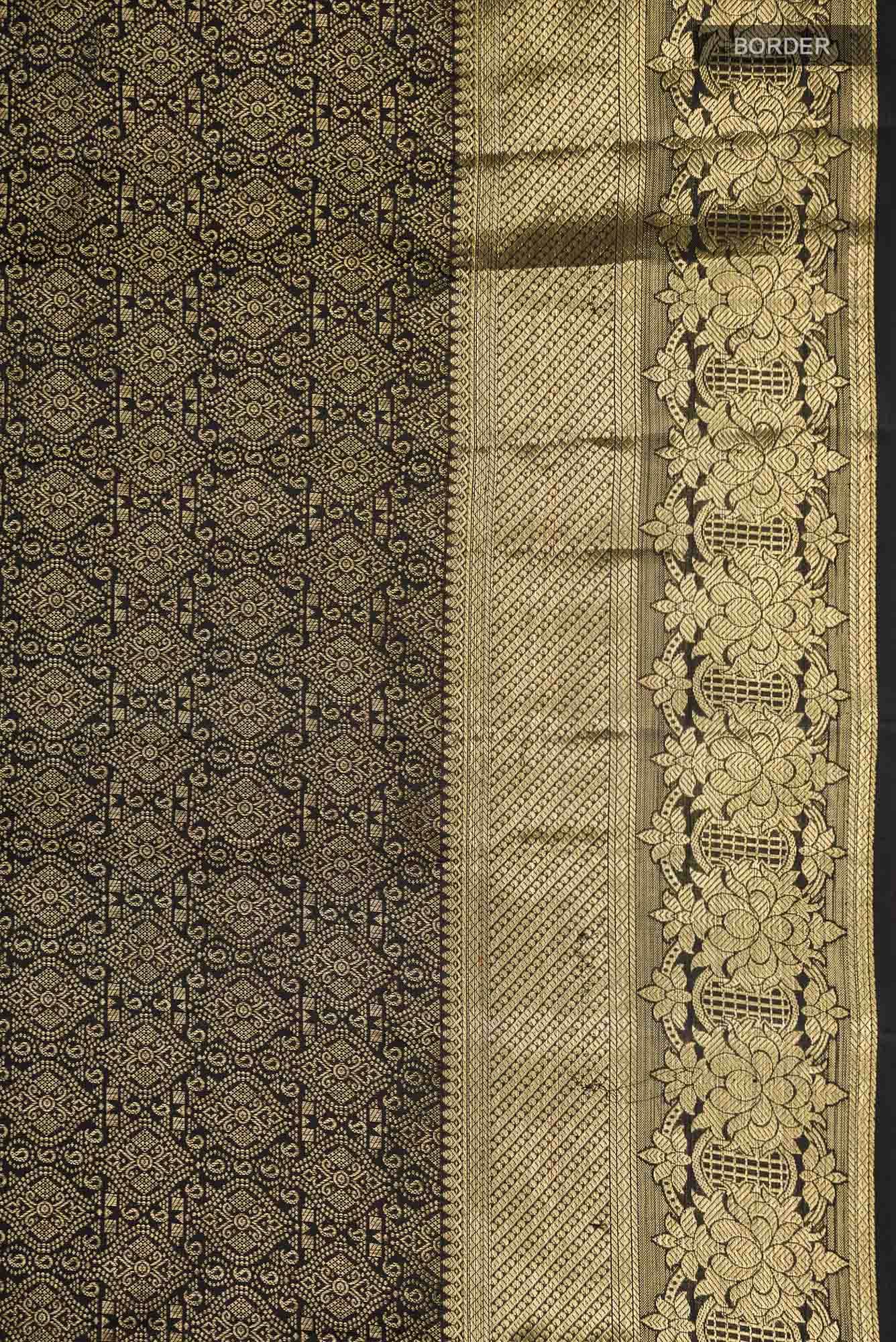 Black Kanchipuram Silk Saree