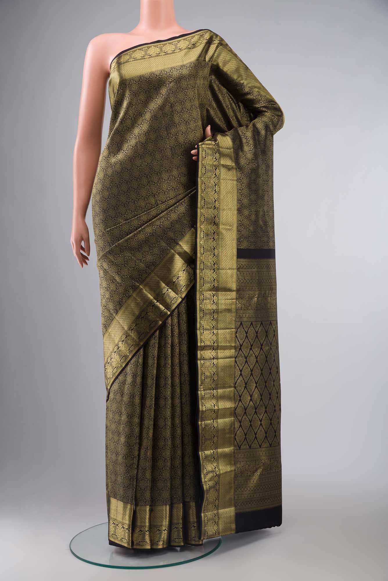Black Kanchipuram Silk Saree