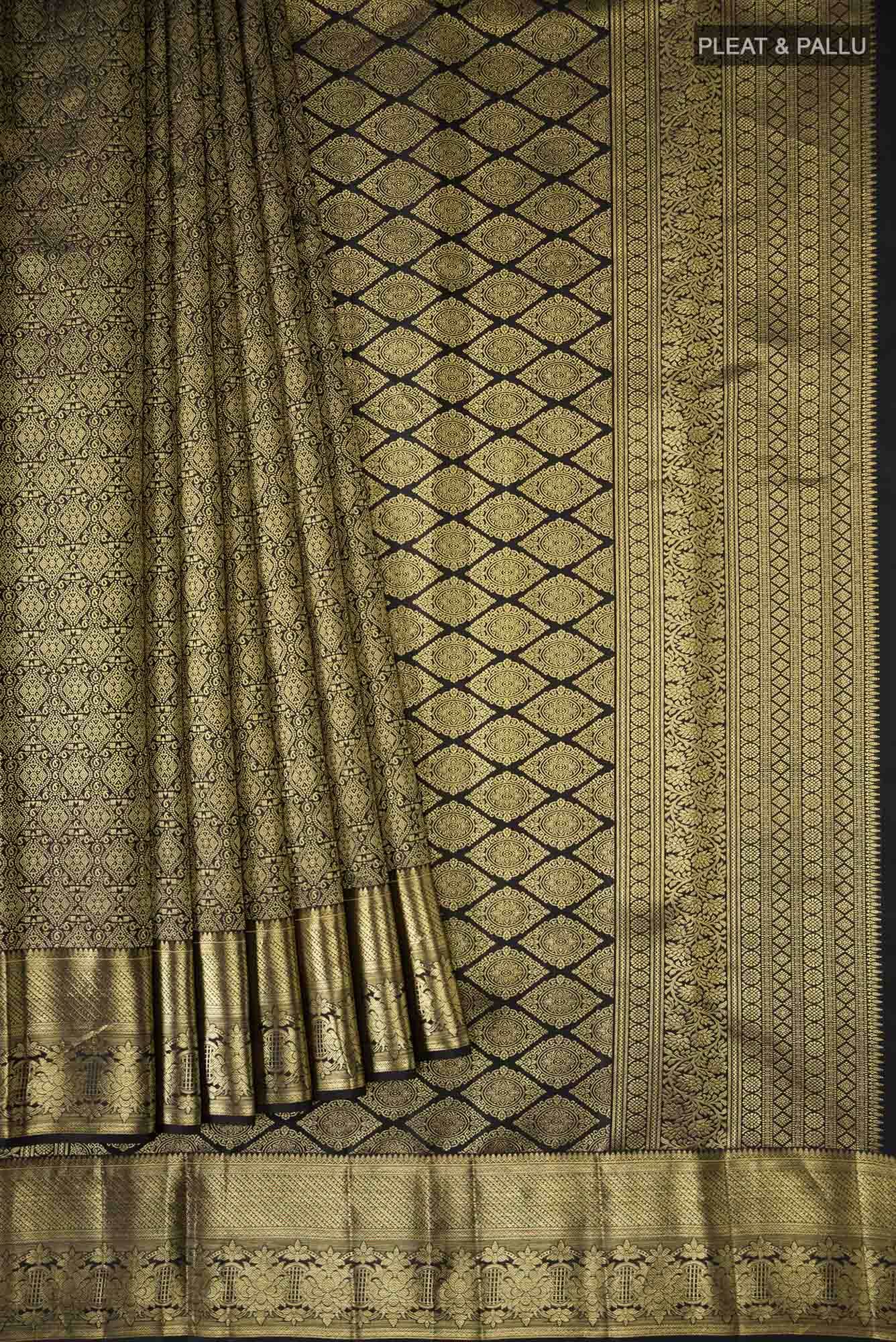 Black Kanchipuram Silk Saree