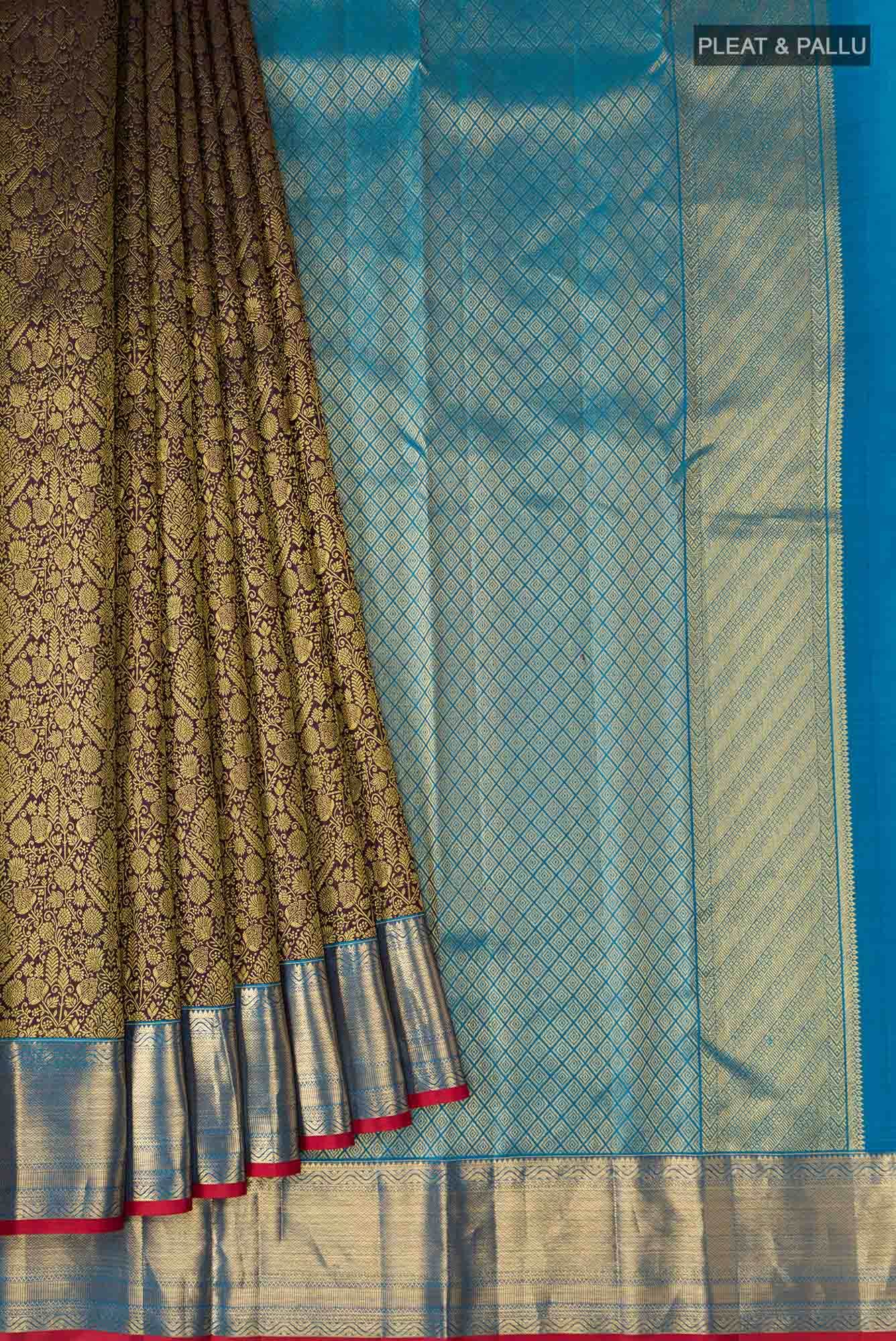 Navy Blue Kanchipuram Silk Saree