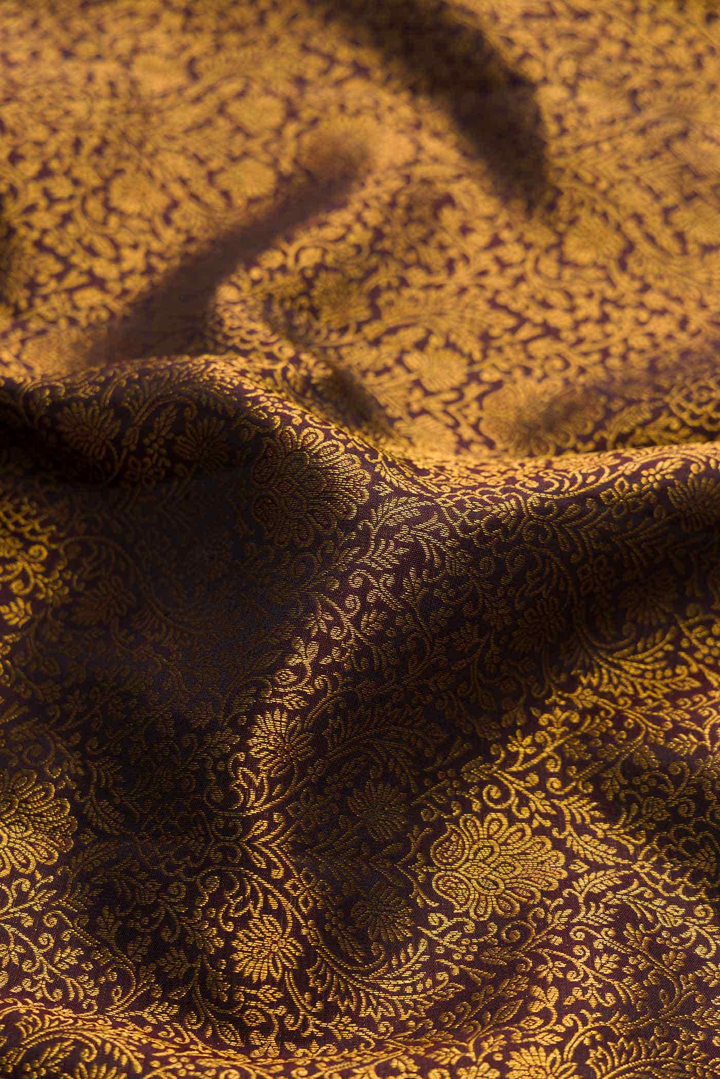 Coffee Brown Dual Tone Kanchipuram Silk Saree