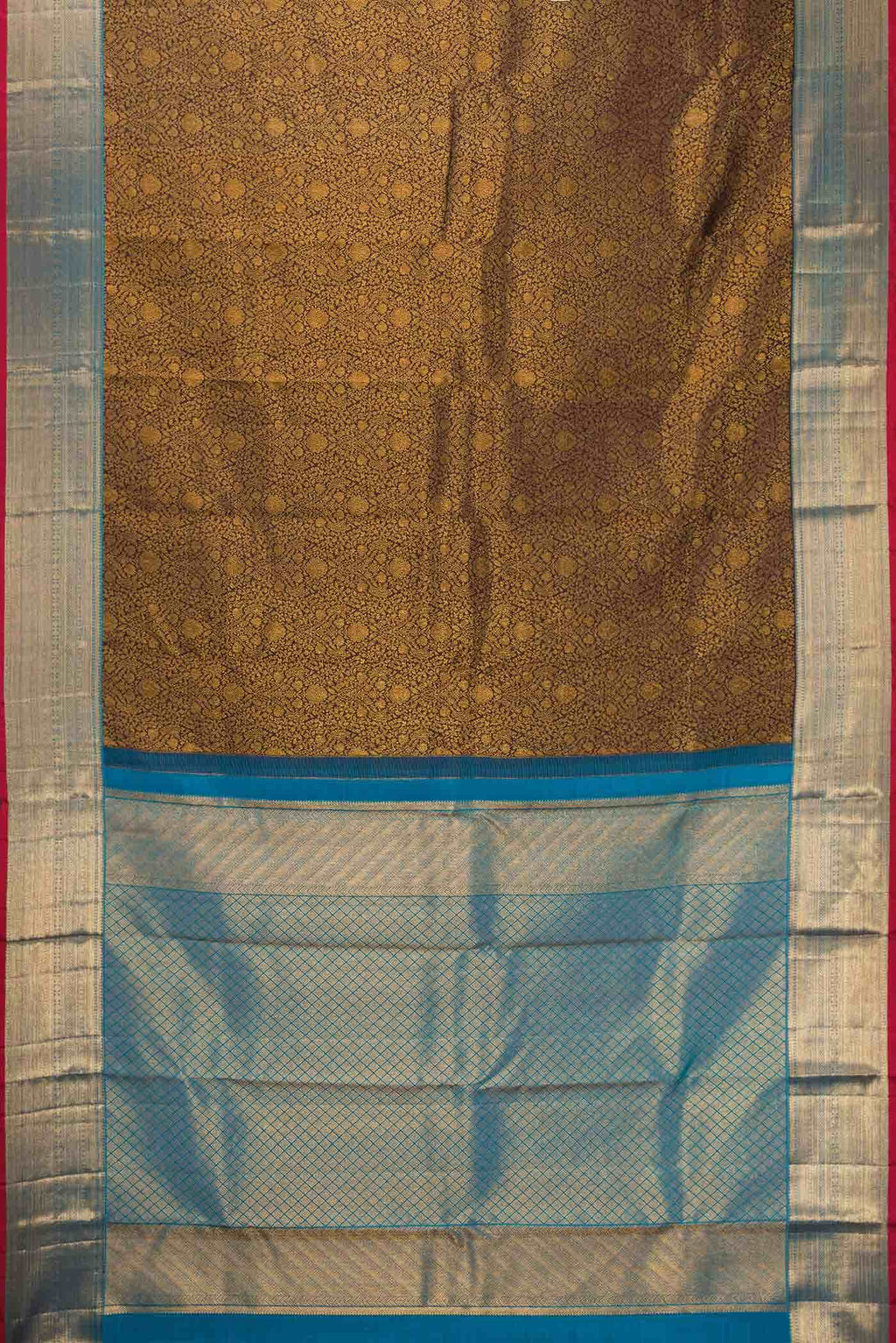 Coffee Brown Dual Tone Kanchipuram Silk Saree