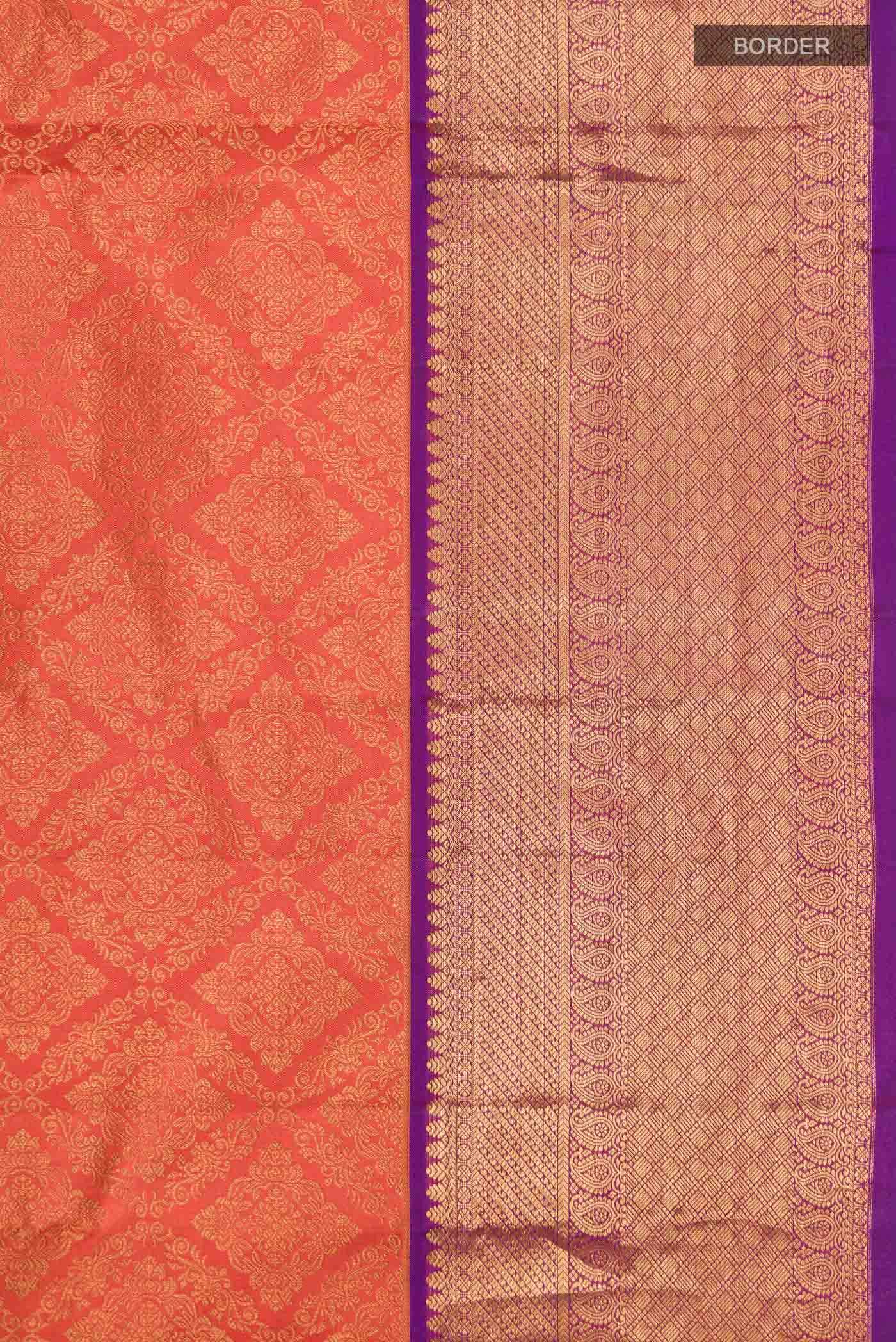Orange Kanchipuram Silk Saree