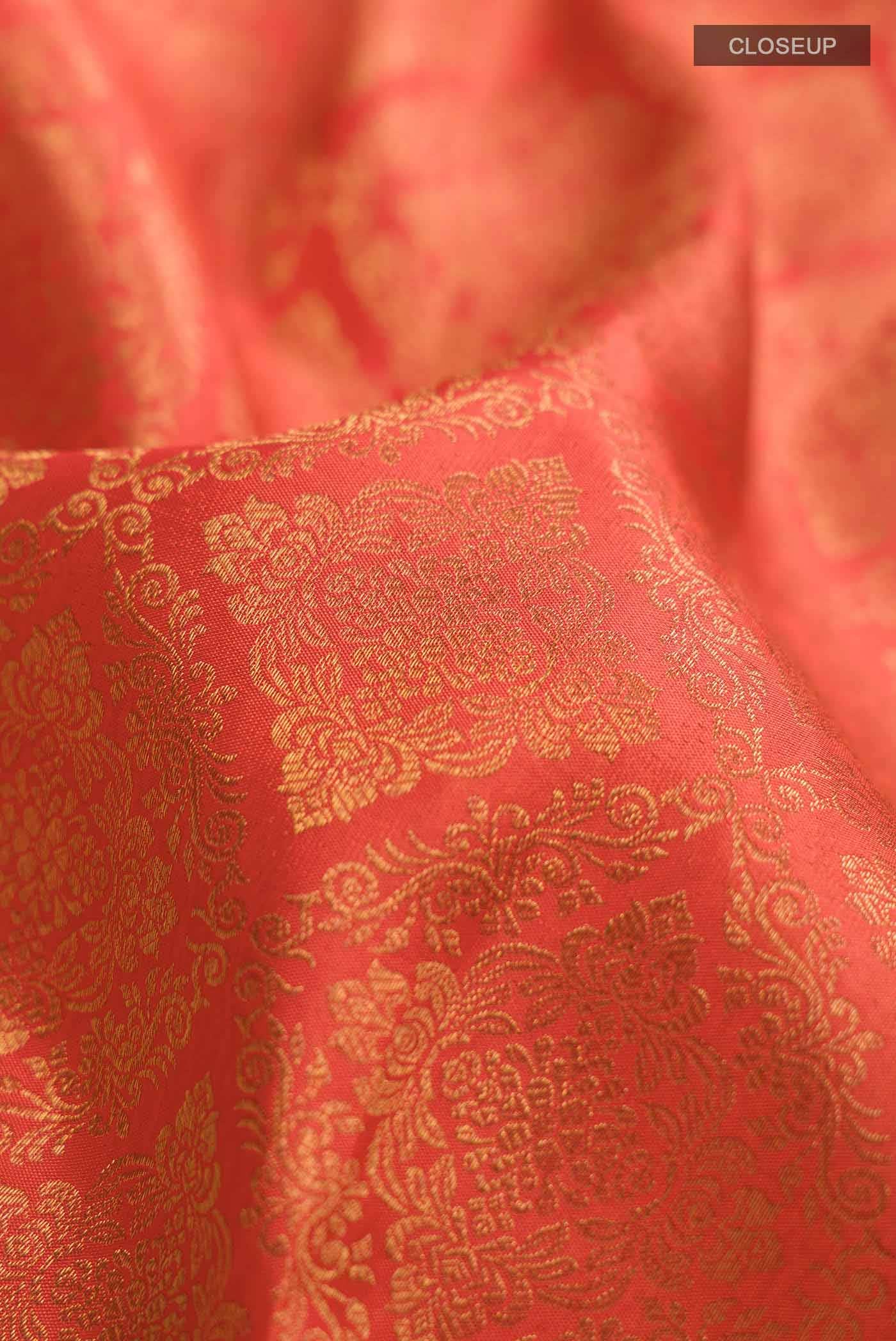 Orange Kanchipuram Silk Saree