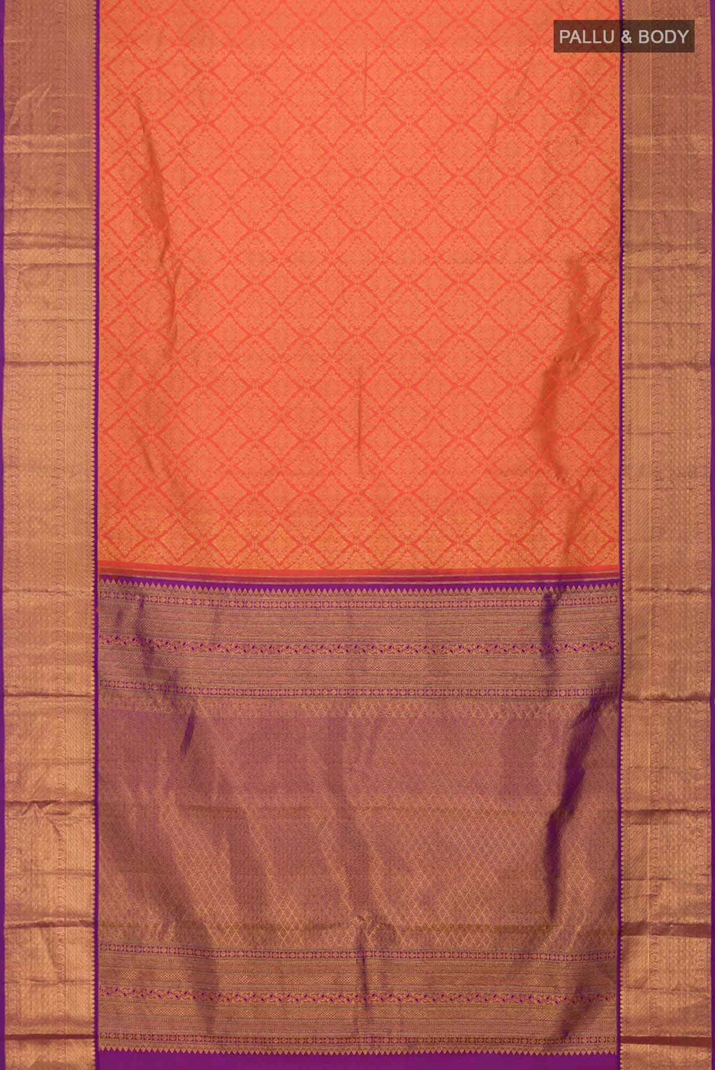 Orange Kanchipuram Silk Saree