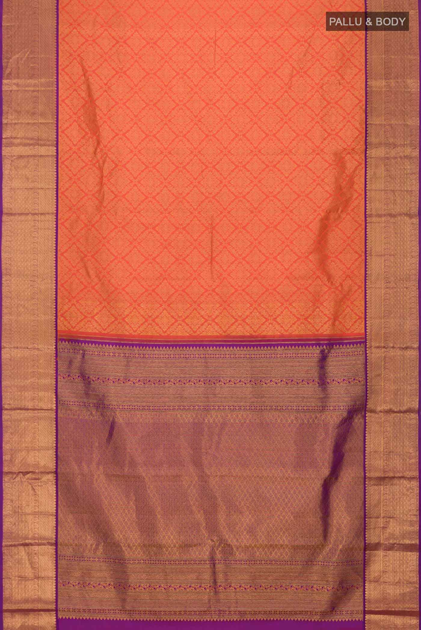 Orange Kanchipuram Silk Saree