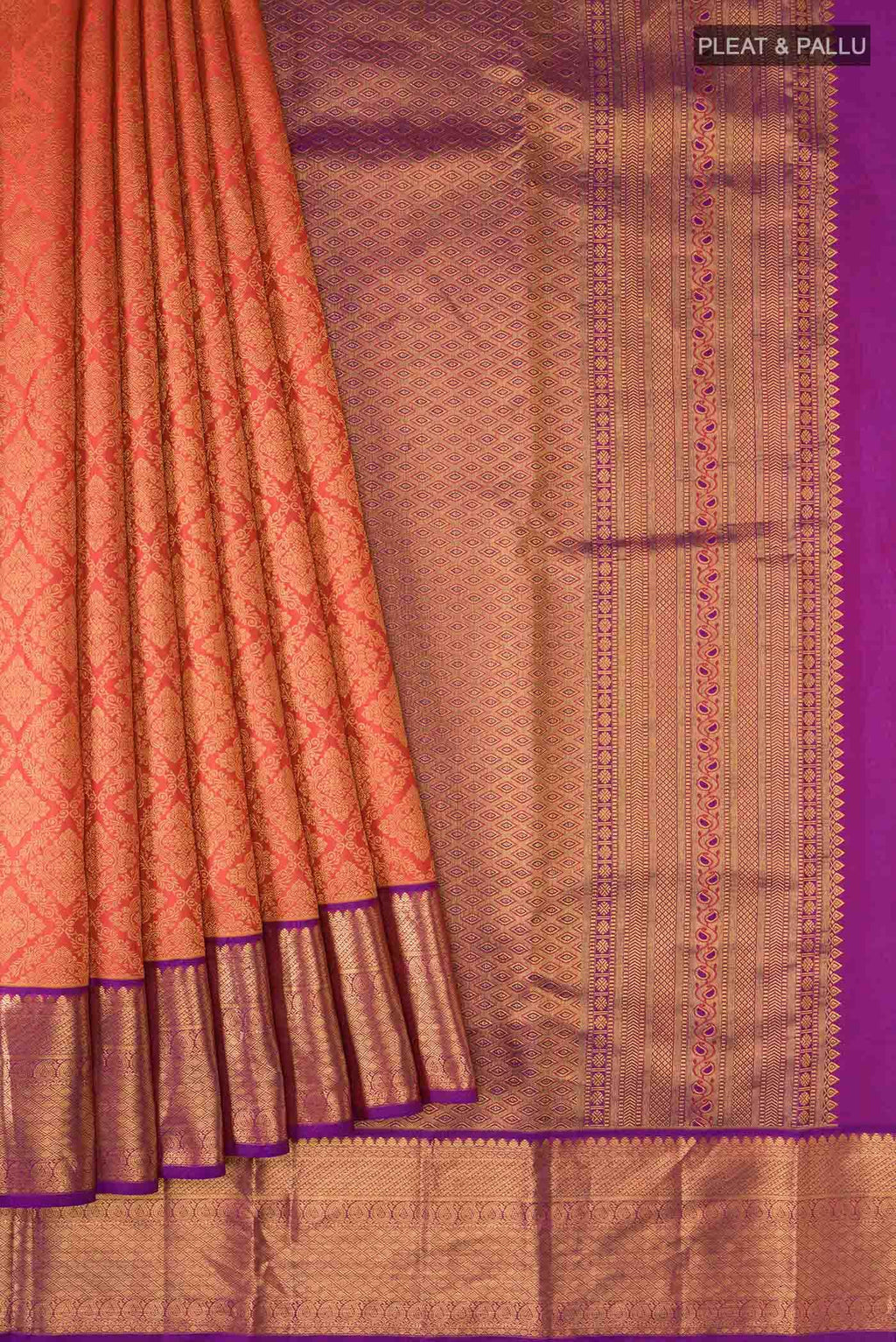 Orange Kanchipuram Silk Saree